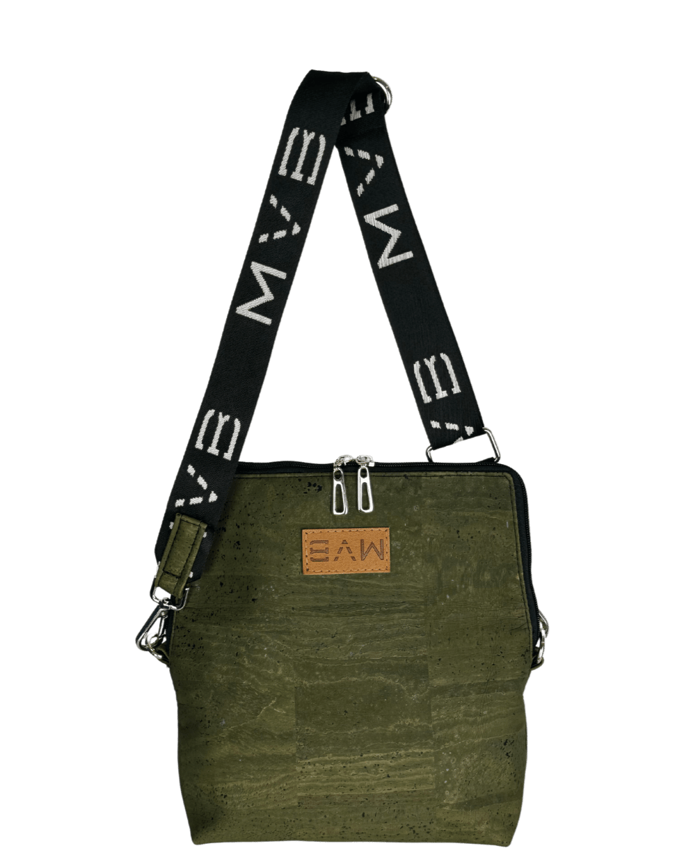 Vegan Crossbody Flop Bag - Summer Canvas & Cork Handbag | Soft Earth Tones | Perfect for Beach, Travel & Casual Outings