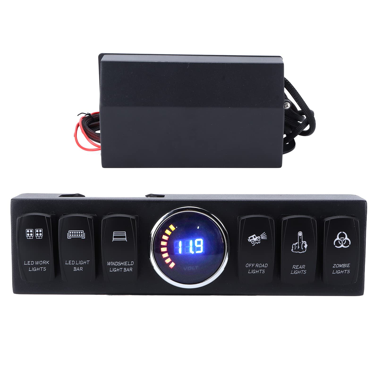 6 Gang Switch Panel with Fuse Relay Control Box - Overcharge Protection & Stable Current for Cars, Boats, RVs - Perfect for Marine, Automotive & Off-Grid Electrical Systems