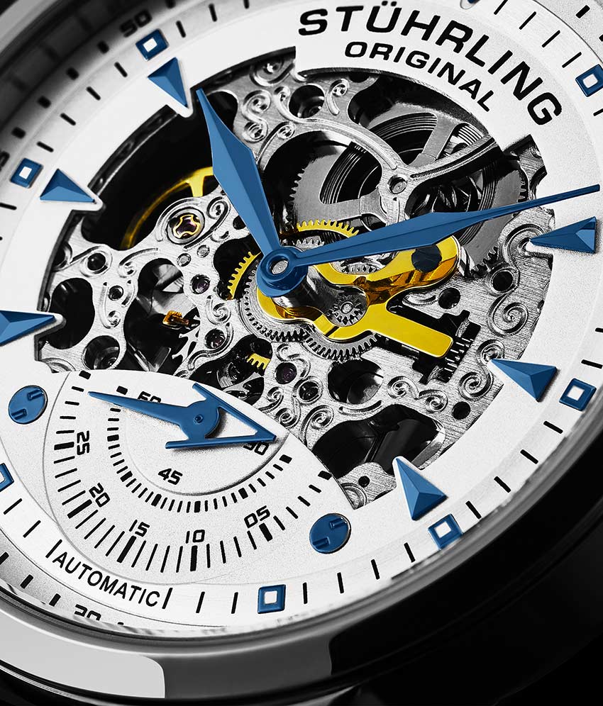 Executive 133 Automatic 44mm Skeleton Watch for Men - Luxury Stainless Steel Mechanical Timepiece - Perfect for Business, Formal Events & Gift Giving