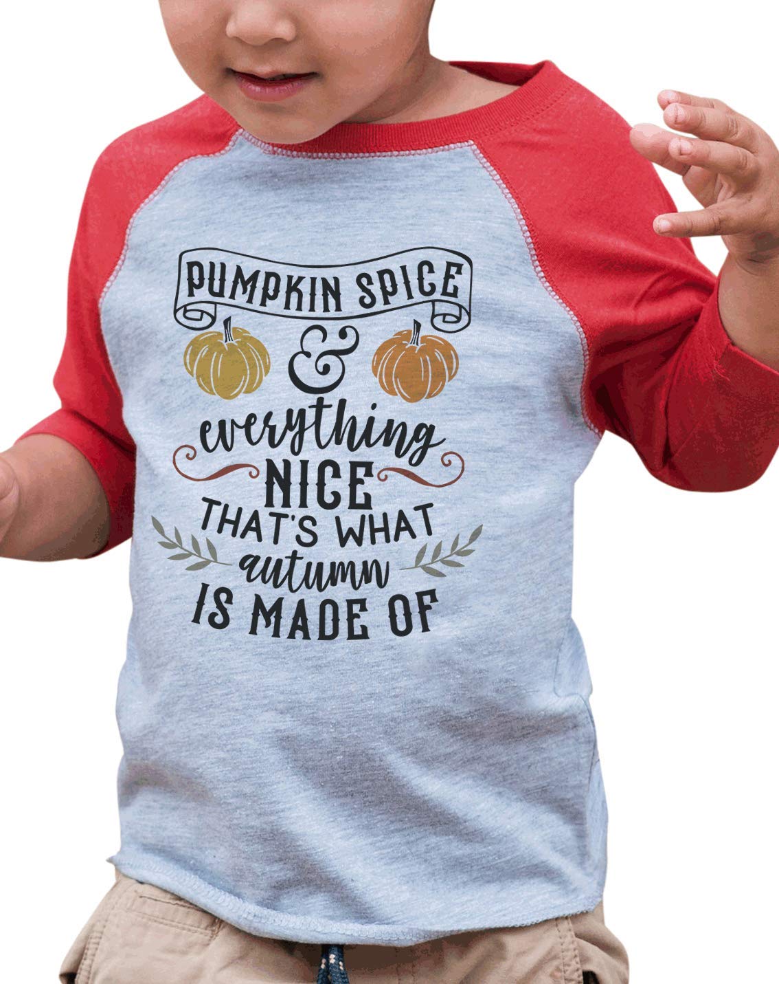 7 ate 9 Apparel Kids Pumpkin Spice Everything Nice T-Shirt | Cute Fall Graphic Tee for Boys & Girls | Perfect for Autumn, Halloween, and Thanksgiving Outfits