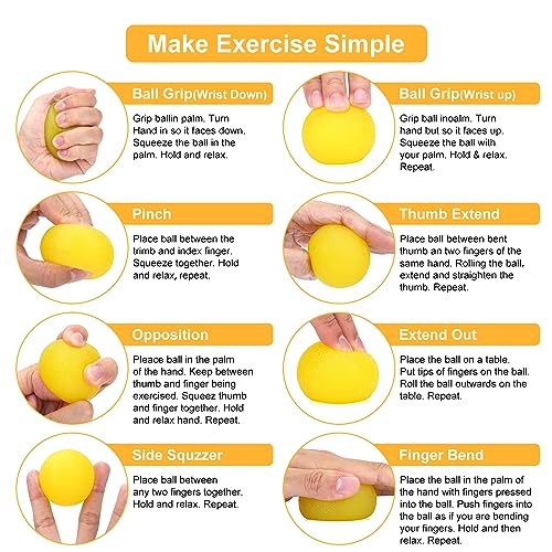 Silicone Hand Exercise Ball for Finger Flexibility & Grip Strength - Wrist Muscle Trainer for Arthritis Relief & Rehabilitation - Perfect for Office, Gym & Physical Therapy