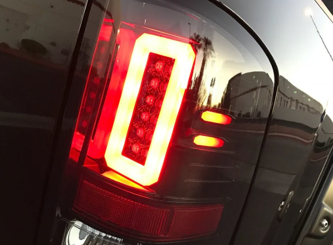 GMC Sierra 2500/3500 2016-2019 Dark Red Smoked OLED Tail Lights - Fits Single Wheel Models - Upgrade for Enhanced Visibility & Style at Night