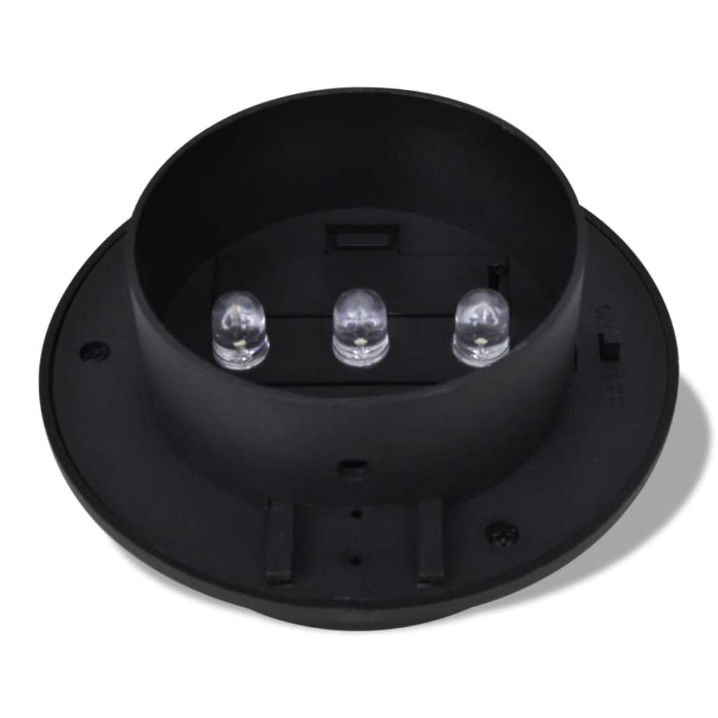 SKM Outdoor Solar Lights Set of 6 - Waterproof Black Fence & Gutter Lights for Garden, Pathway, Yard, Patio Decoration - Solar Powered LED Landscape Lighting