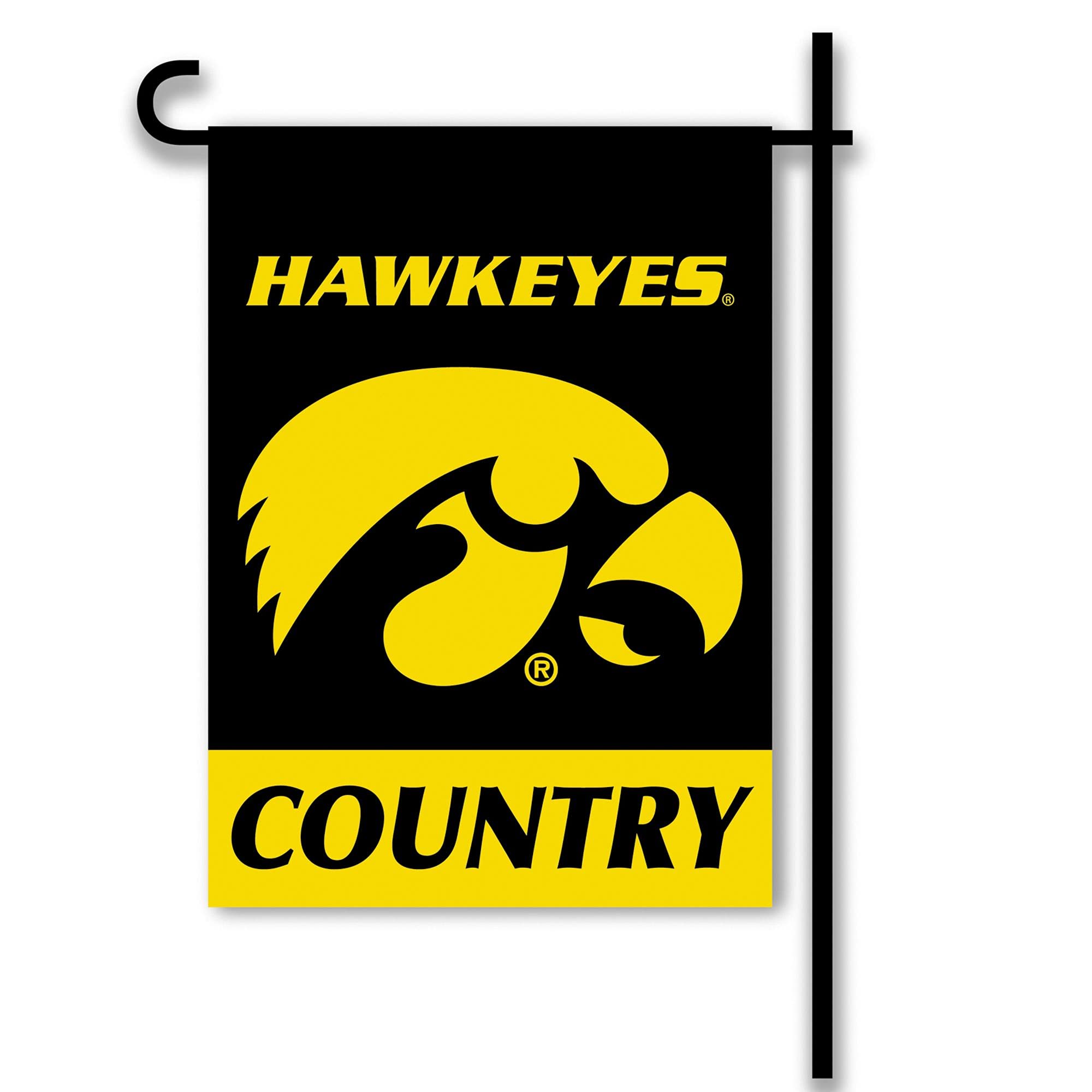 Iowa Hawkeyes 2-Sided Garden Flag with Plastic Pole & Suction Cups - Durable UI Football Pride Decor for Indoor & Outdoor Use - Perfect Gift for Hawkeyes Fans - Ideal for Porch, Yard, or Game Day Decorations