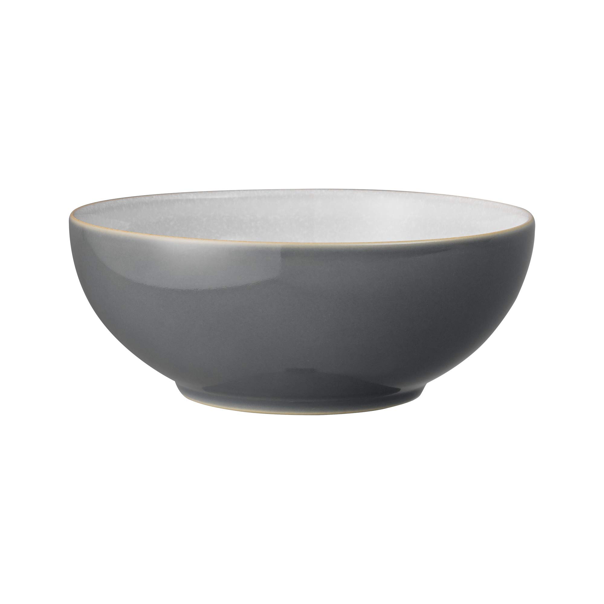 Denby Elements Fossil Grey 4-Piece Ceramic Dinner Set - Microwave & Dishwasher Safe Tableware - Includes Dinner Plate, Small Plate, Cereal Bowl & Coffee Mug - Perfect for Everyday Meals, Family Dinners & Entertaining Guests