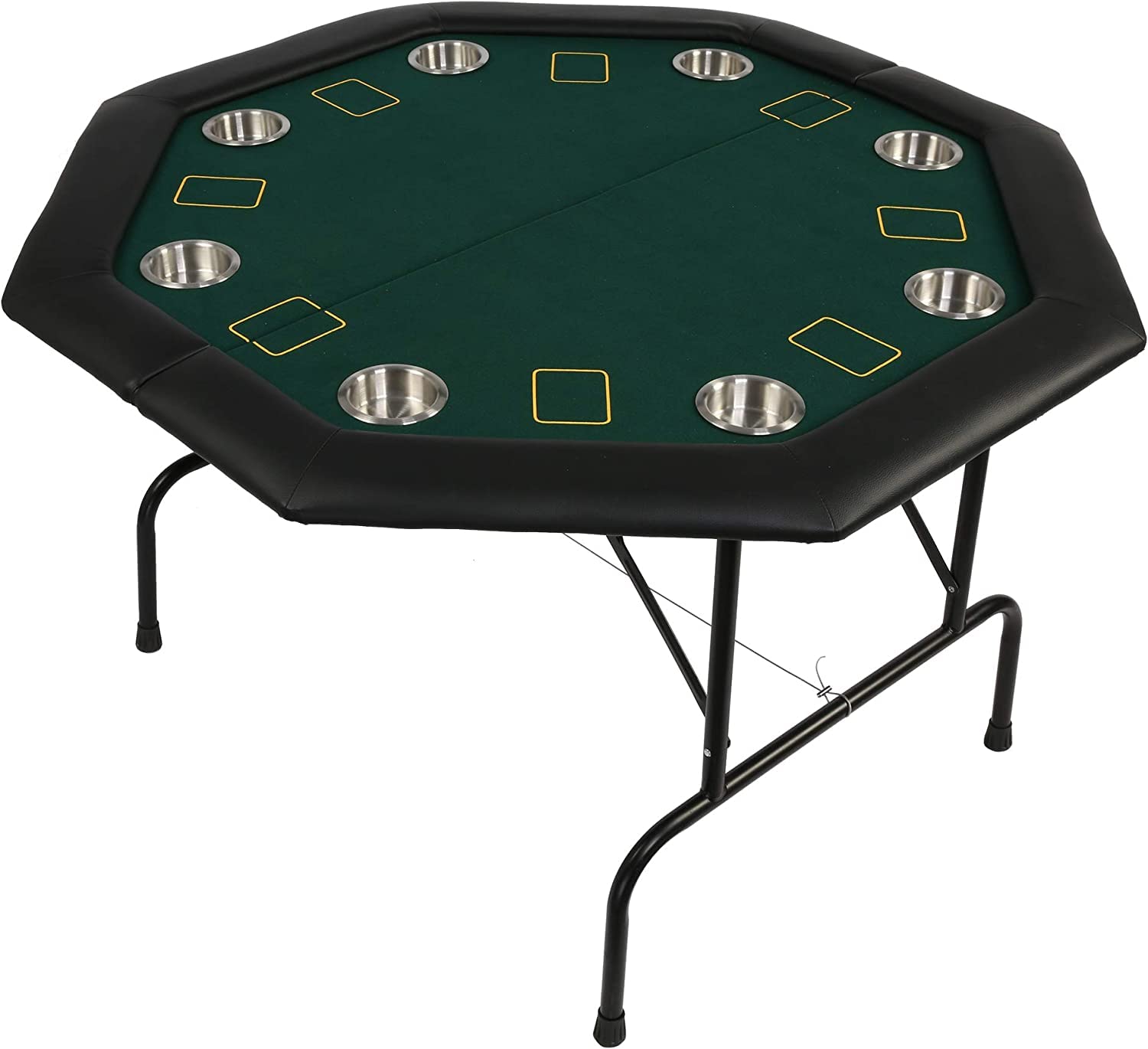 Vilobos Folding Poker Table - Professional Texas Holdem Poker Table with Premium Felt Surface & Stainless Steel Cup Holders - Perfect for Home Game Nights, Casino Parties, and Poker Tournaments