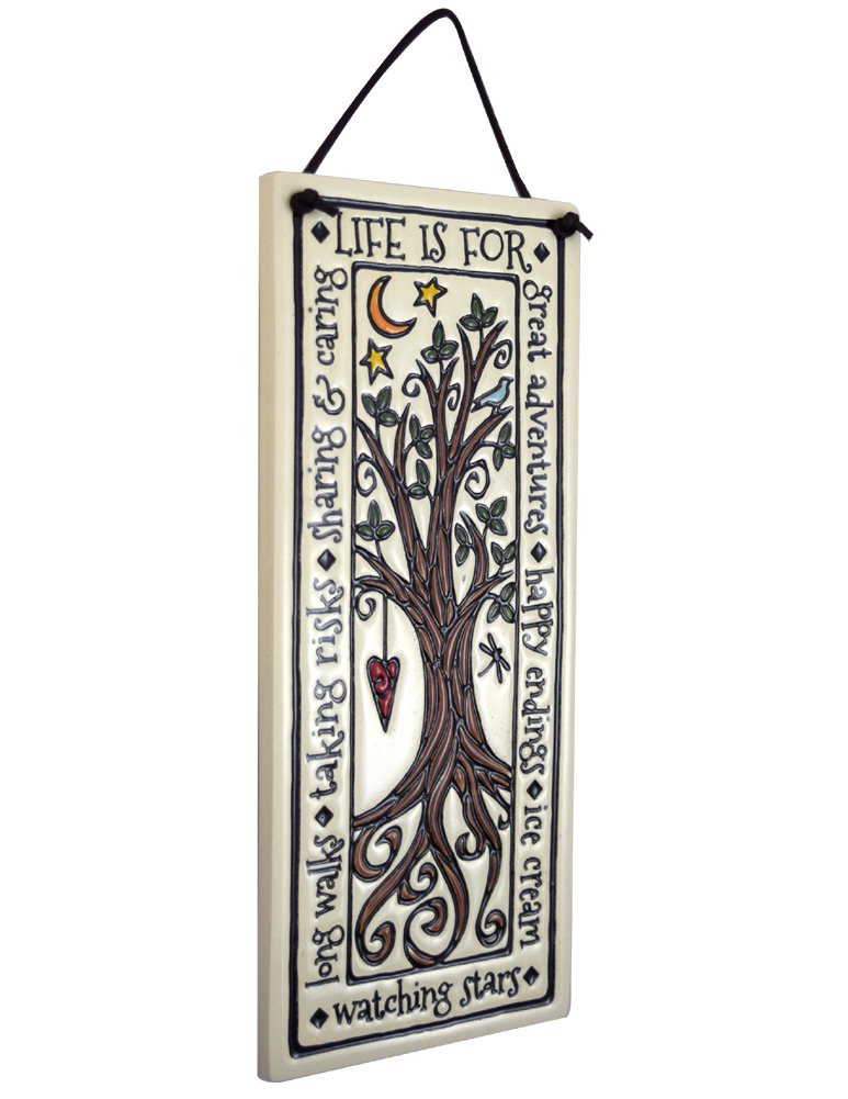 Tree of Life Inspirational Ceramic Quote Plaque - 8.25 Inches, American Made, Perfect for Home Decor, Office Inspiration, or Gift Giving