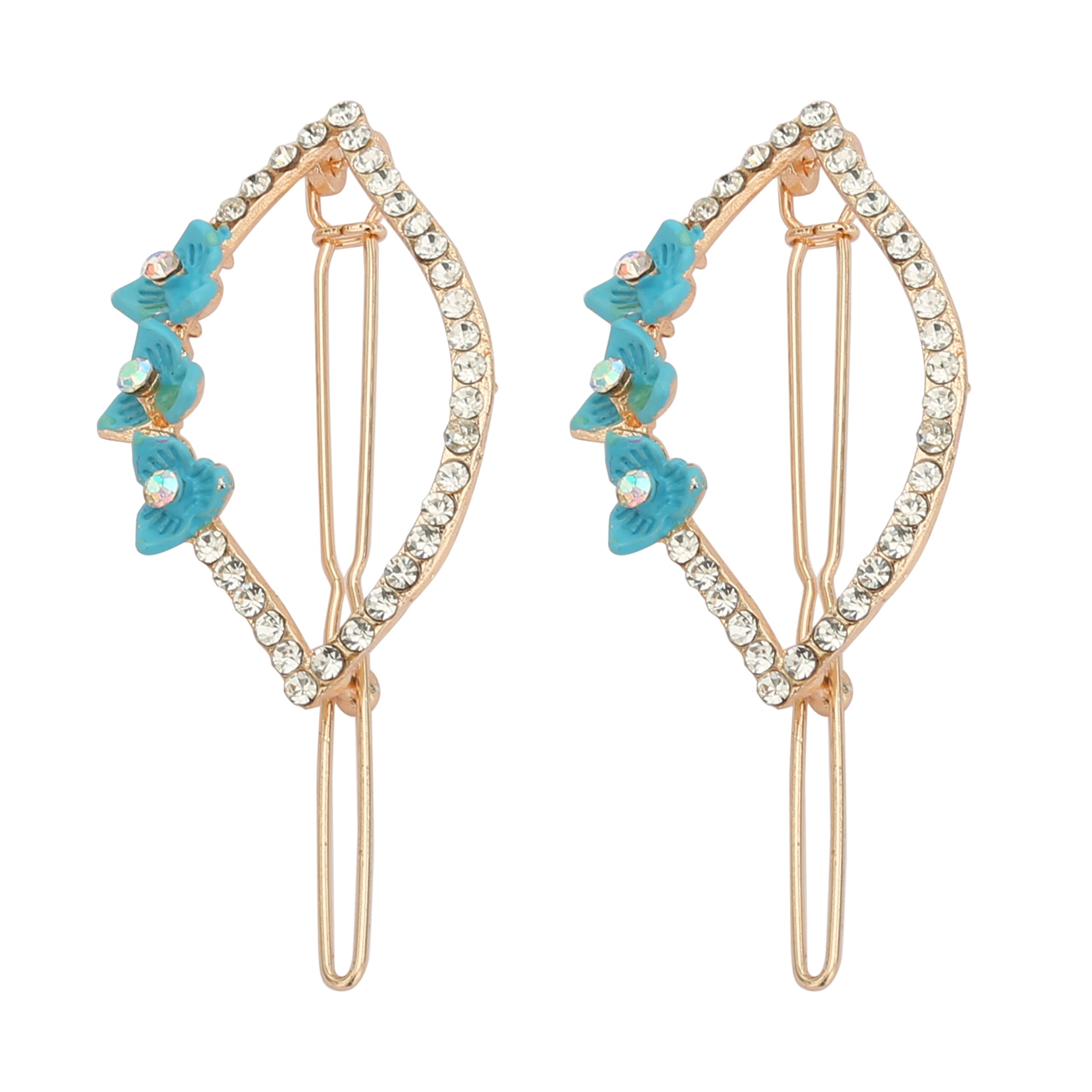 HOC® Pearl Rhinestone Hair Clips for Women - Wedding & Party Accessories