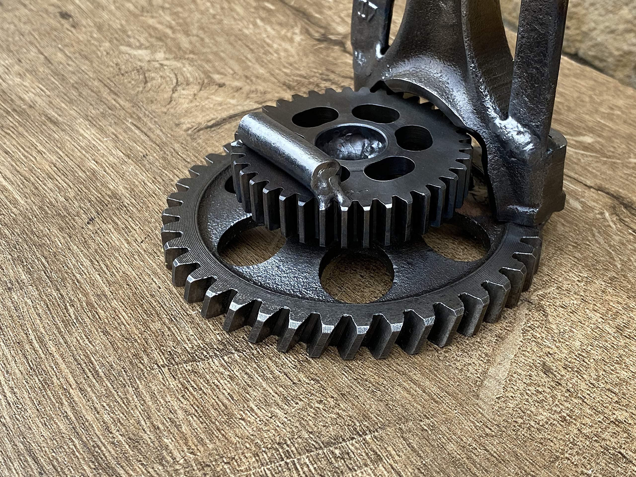 Industrial Decor Metal Phone Stand & Business Card Holder - Durable Steel Smartphone Stand for Office Desk, Home Decor, and Unique Iron Gifts for Coworkers
