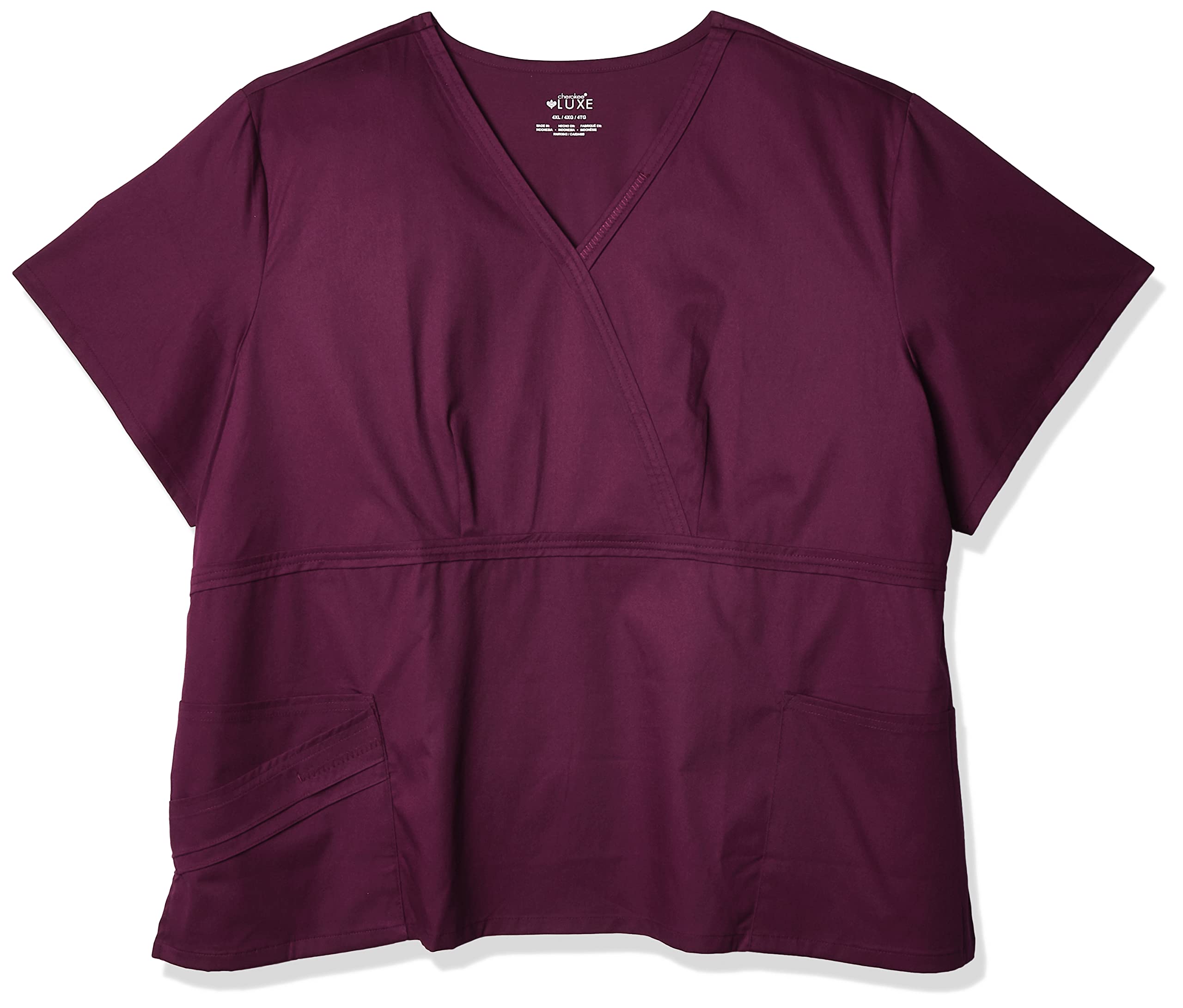 Cherokee Luxe Women's Mock Wrap Scrub Top 1841 - Comfortable & Stylish Medical Uniform for Nurses & Healthcare Professionals | Perfect for Hospitals, Clinics & Long Shifts