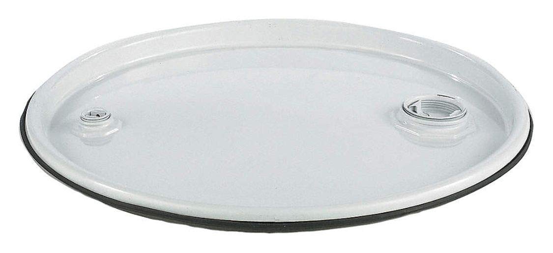 Open Head Lid - 23 Inch Steel Drum Cover with 2 Openings | Heavy-Duty White Drum Top for Industrial & Chemical Storage | Perfect for Shipping Barrels, Waste Containers & Hazardous Material Handling