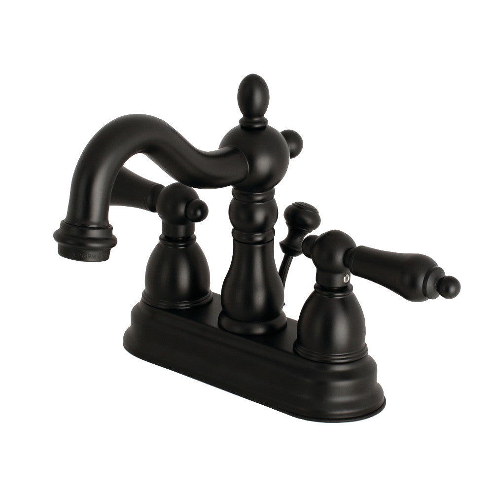 Kingston Brass KB1605AL Heritage 4-Inch Centerset Bathroom Faucet - Polished Brass Finish, Single Handle Water-Saving Design for Sink Vanity, Perfect for Modern and Traditional Bathrooms