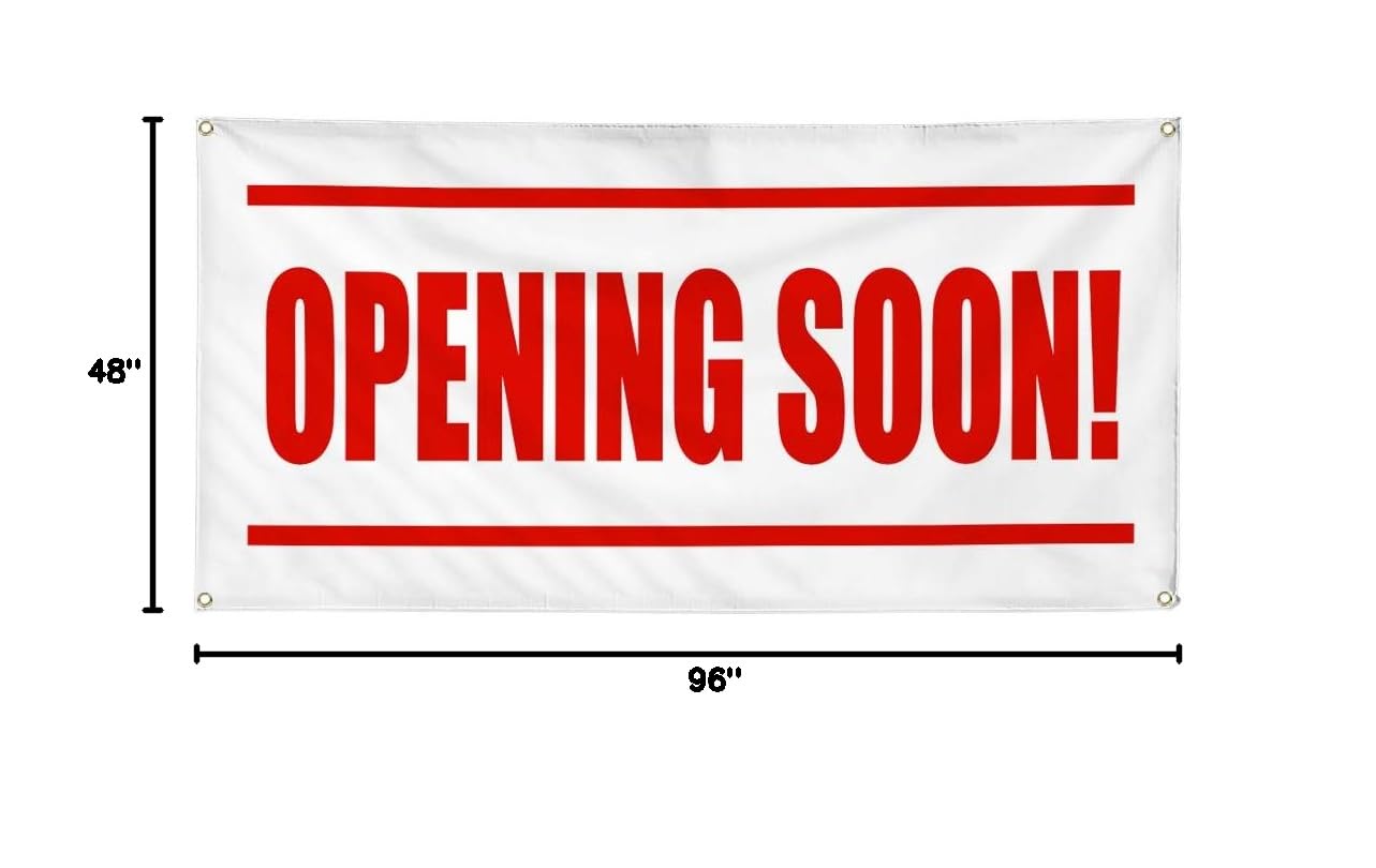 Premium Vinyl Banner - 48x96 Inches, Weatherproof & Durable with 8 Grommets - Perfect for Business Grand Openings, Promotions & Outdoor Yard Signs