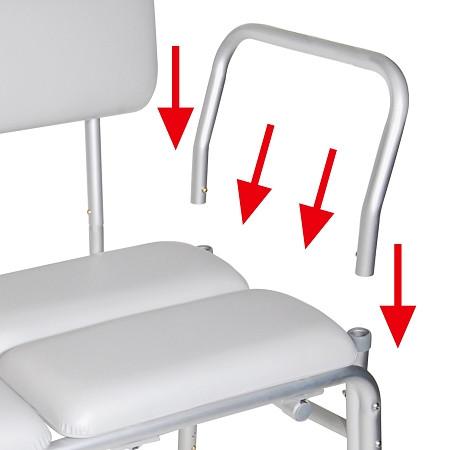 Padded Seat Transfer Bench for Shower and Bathroom - Non-Slip Shower Chair with Backrest for Elderly and Disabled - Safe Bathing Aid for Mobility Assistance