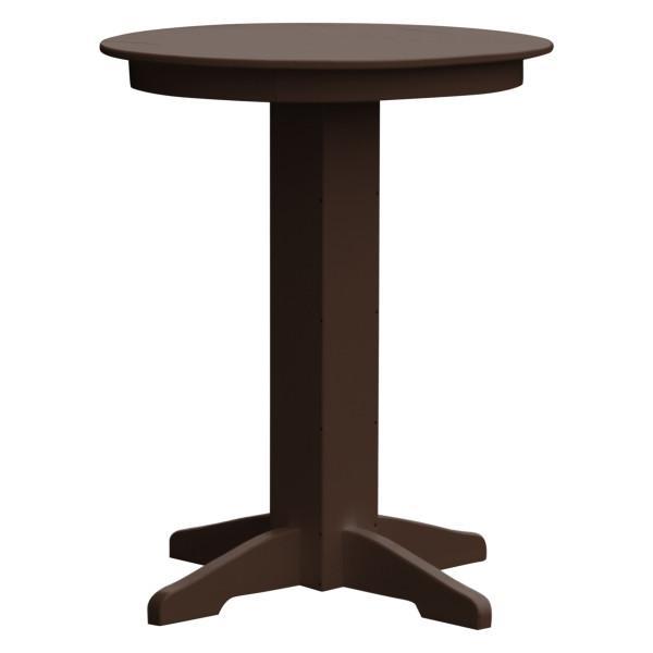 Eco-Friendly Recycled Plastic Round Bar Table - Durable Outdoor & Indoor Dining, Patio, Restaurant, Cafe, Bistro Use