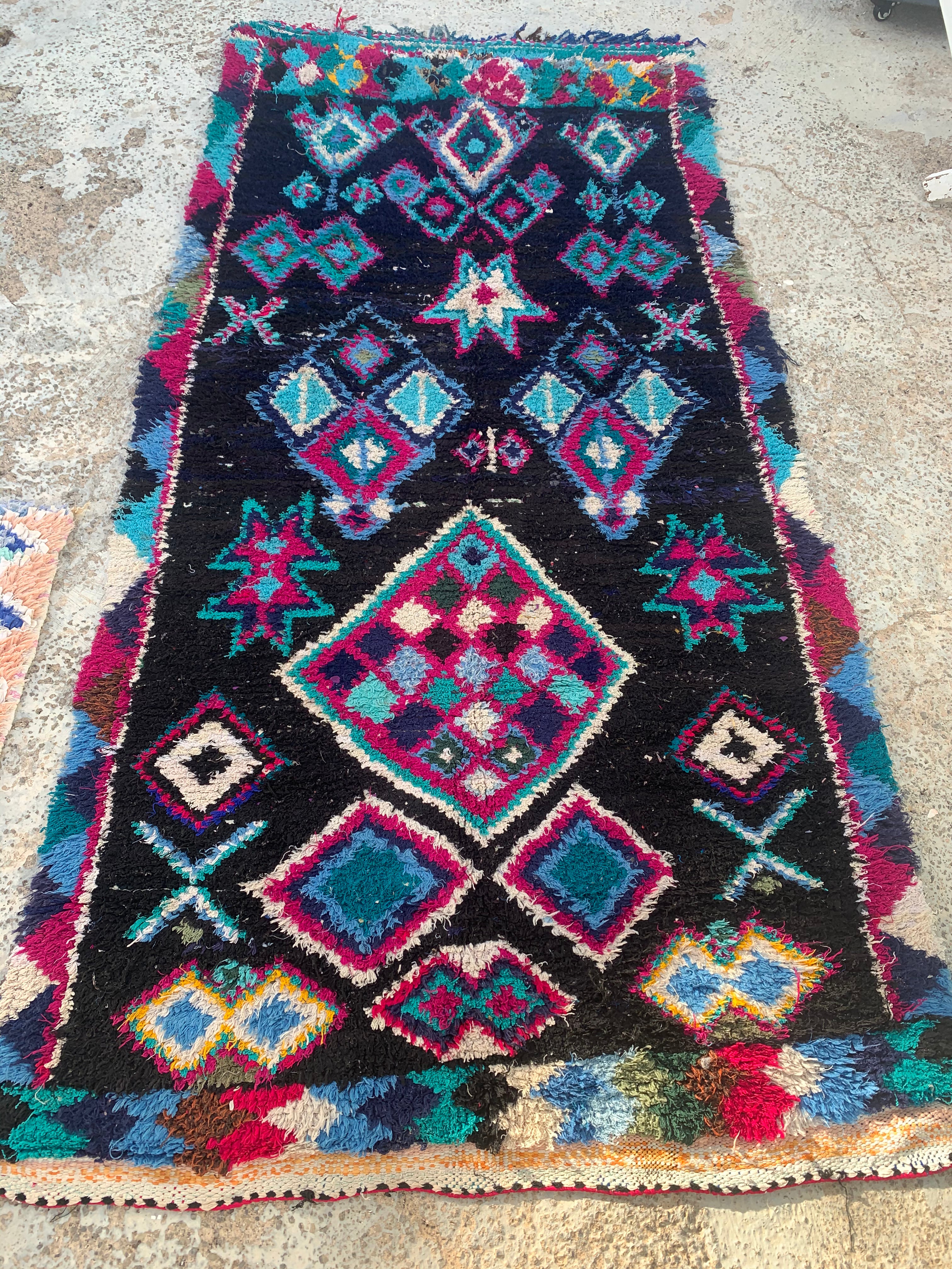 Vintage Berber Morocco Carpet Rug - Abstract Mustard Yellow & White Design - 6' x 9' Handmade Wool Area Rug - Boho Chic Living Room, Bedroom, or Office Decor