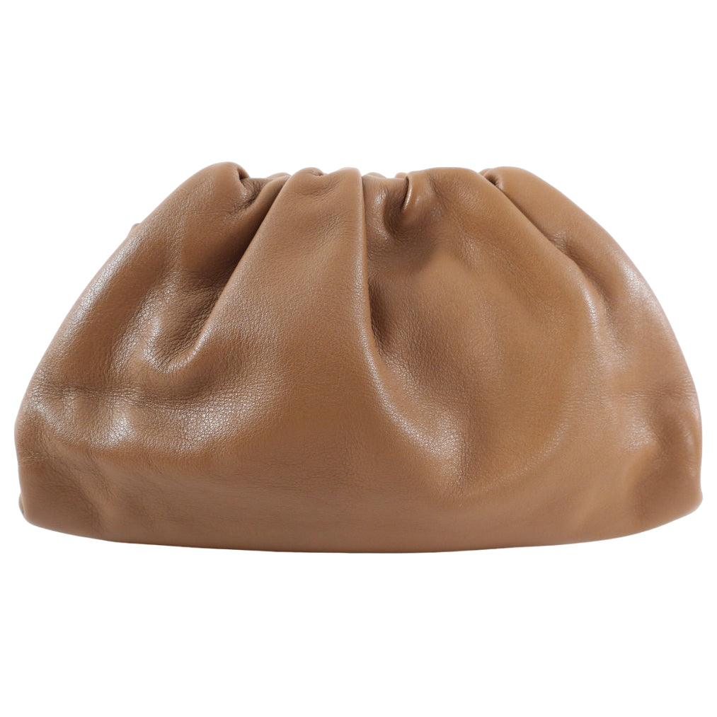 Bottega Veneta Caramel Brown Mini The Pouch Clutch Bag | Luxury Leather Crossbody Purse for Women | Perfect for Evening Parties, Date Nights & Special Occasions