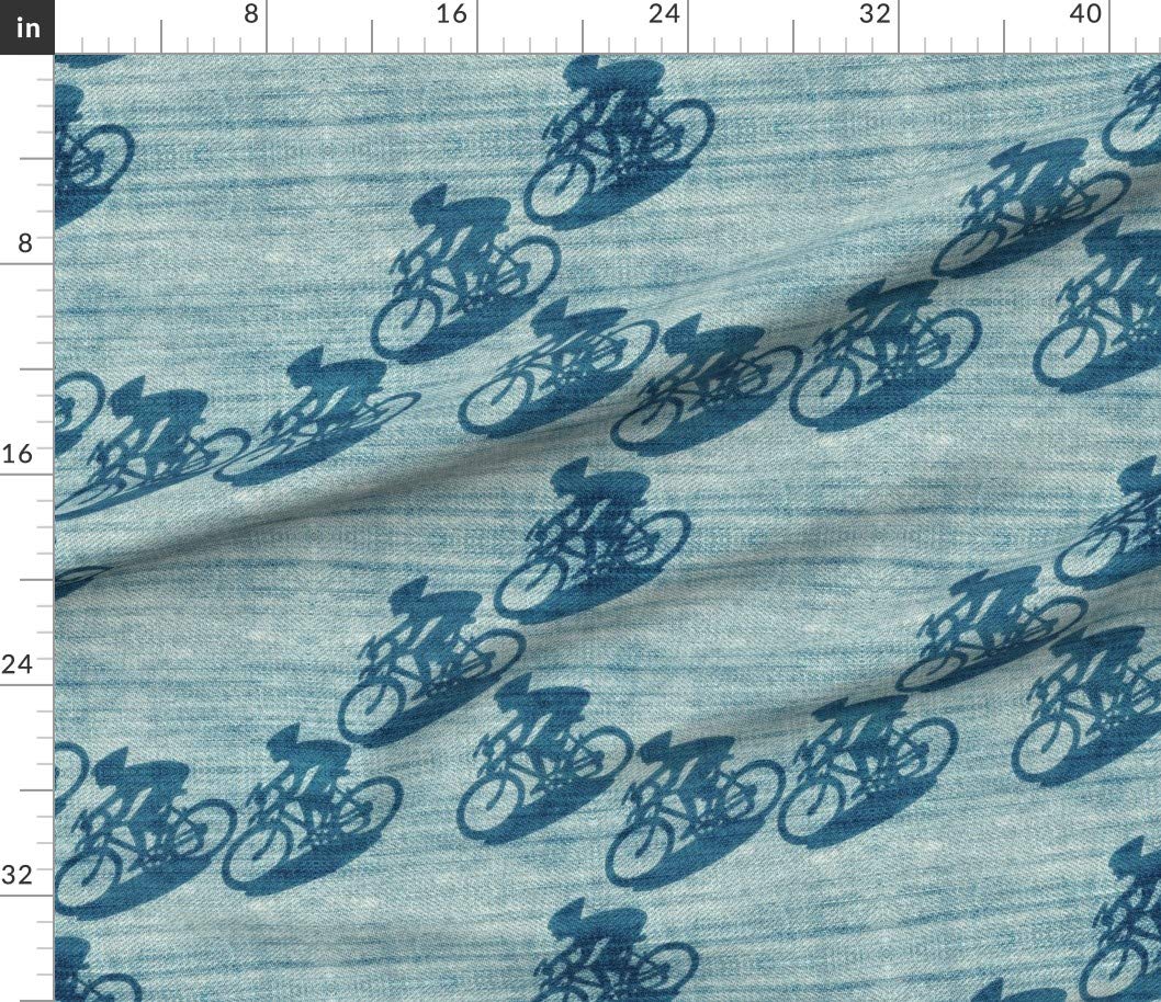 Wheels Bicycle Bike Blue Pattern Printed Petal Signature Cotton Fabric - Fat Quarter for Sewing, Quilting, Apparel & Crafts | Spoonflower Premium Fabric for Home Decor, DIY Projects & Gift Making
