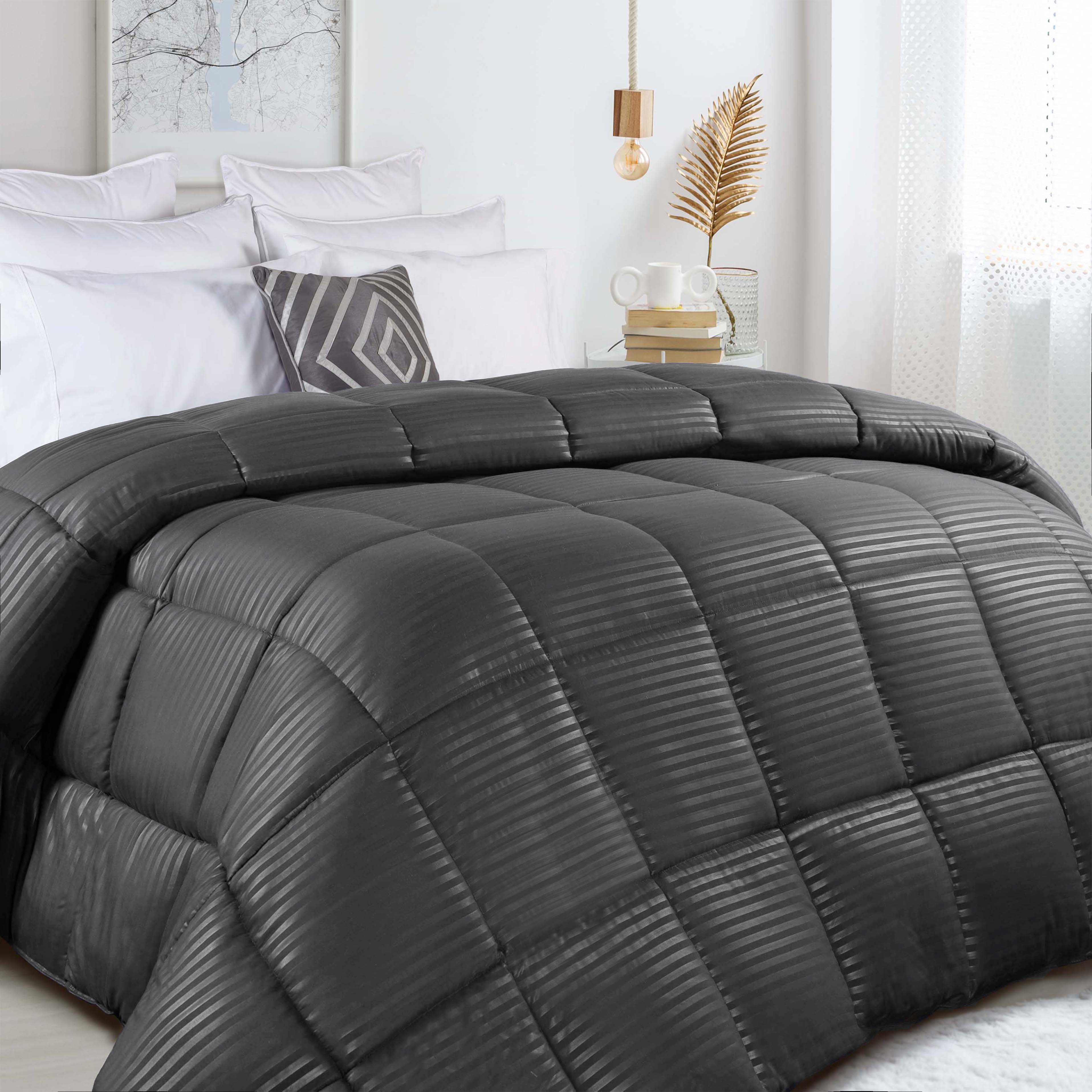 Reversible Striped Down Alternative Comforter - Soft & Lightweight All-Season Bedding for Cozy Sleep - Perfect for Bedrooms, Guest Rooms & Dorm Rooms
