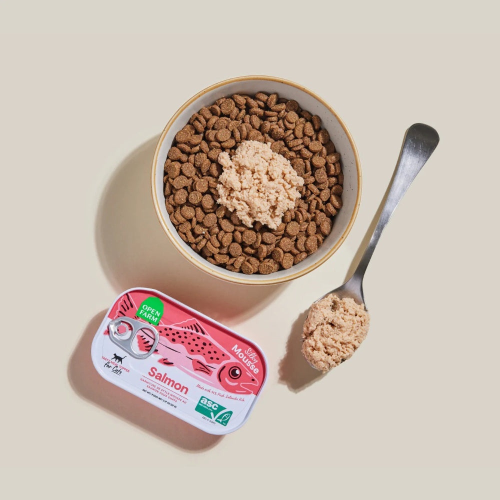 Premium Silky Mousse Salmon Cat Food Topper - Grain-Free Wet Cat Treat for Kittens & Adult Cats - Perfect for Picky Eaters & Mealtime Enhancement