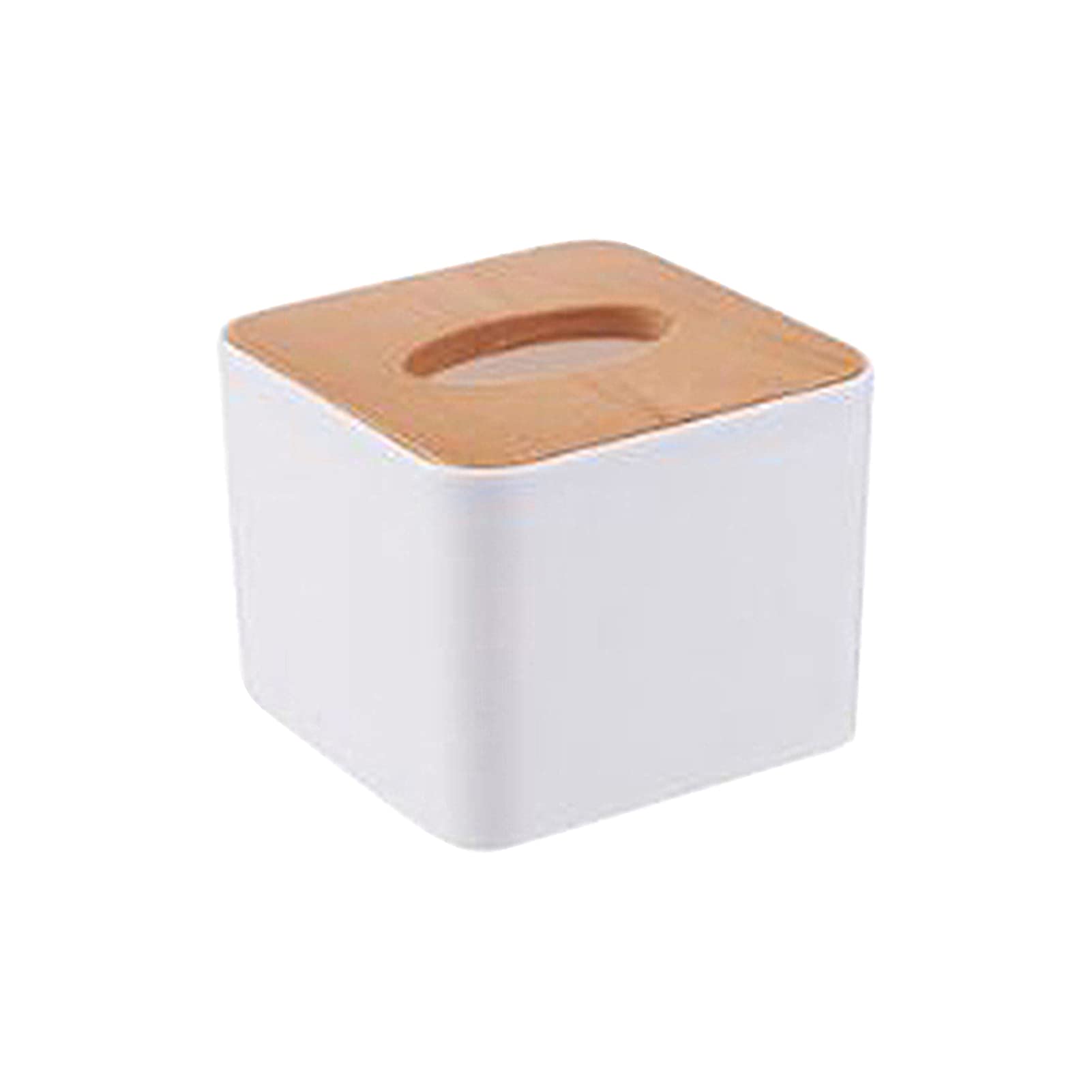 Premium Wooden Tissue Box Cover - Large Square Disposable Paper Facial Tissue Holder for Bathroom, Kitchen, Office & Living Room - White Wooden Tissue Dispenser for Home Decor & Organization