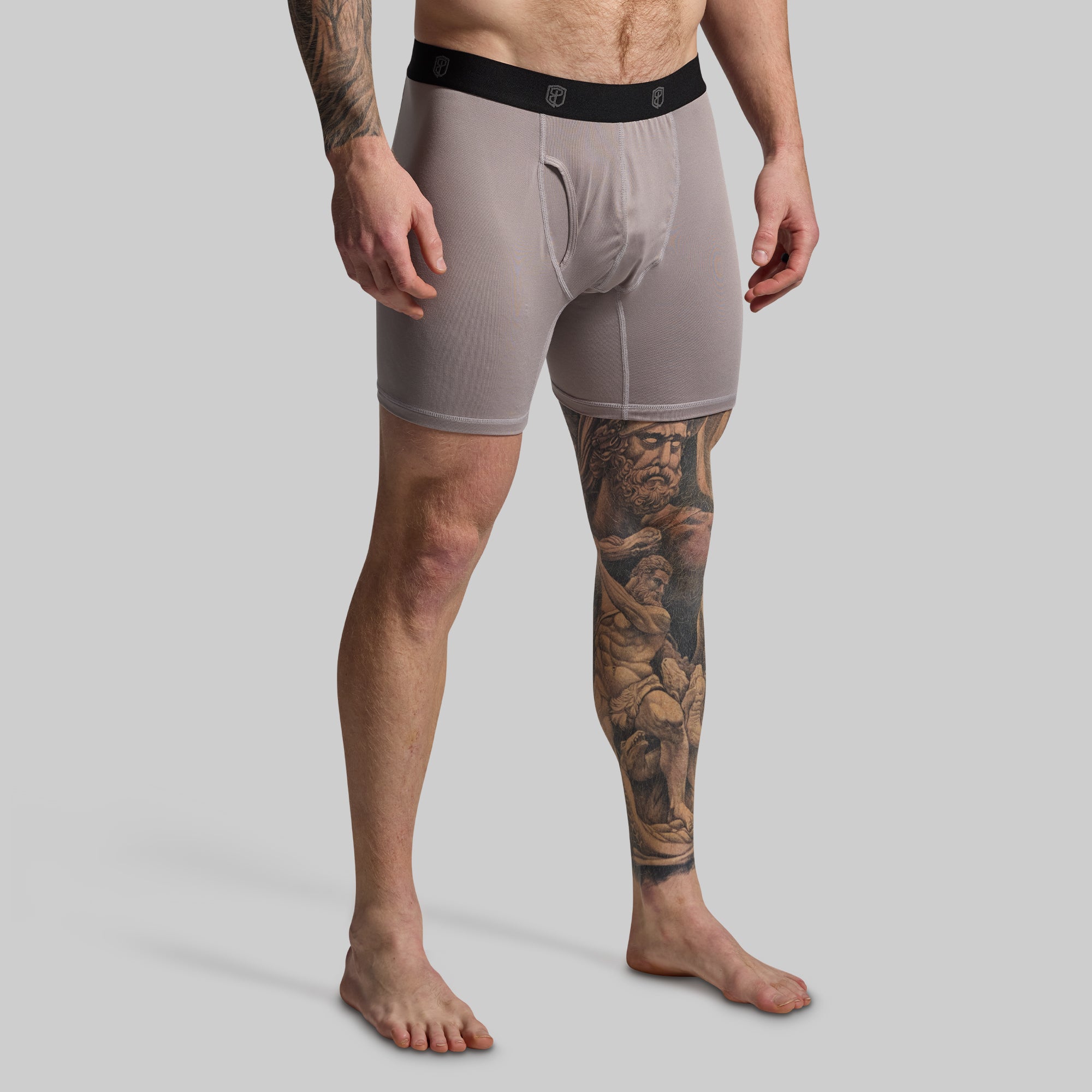 Ball Paradise Boxer Briefs for Men - Soft Breathable Cotton Underwear (Stone Color) - Comfortable Everyday Wear for Work, Gym & Lounge