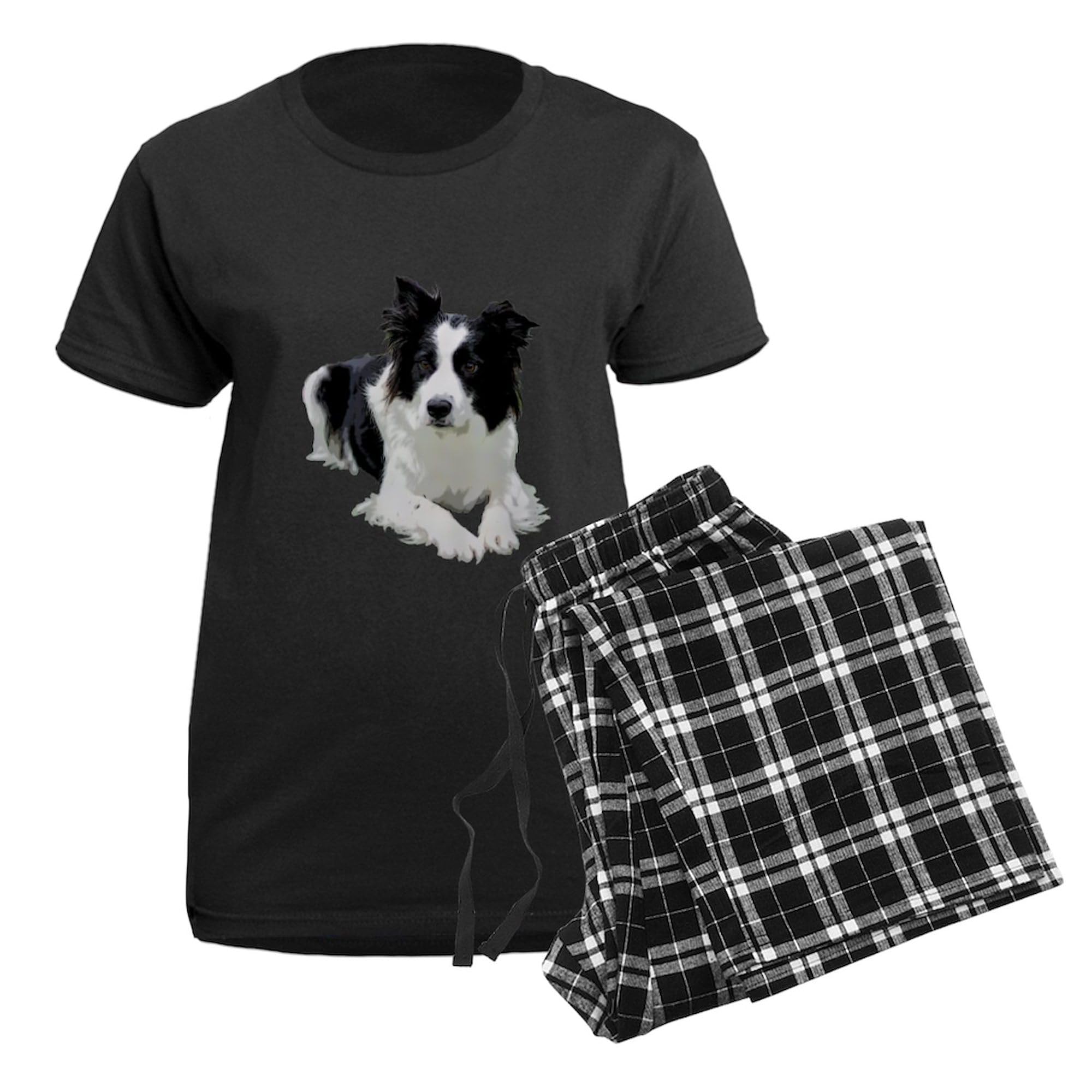 Stylish Black and White Border Collie Pajamas for Women - Cozy Novelty Sleepwear & Lounge Pajama Set - Perfect for Sleepovers, Relaxing at Home, and Dog Lover Gifts