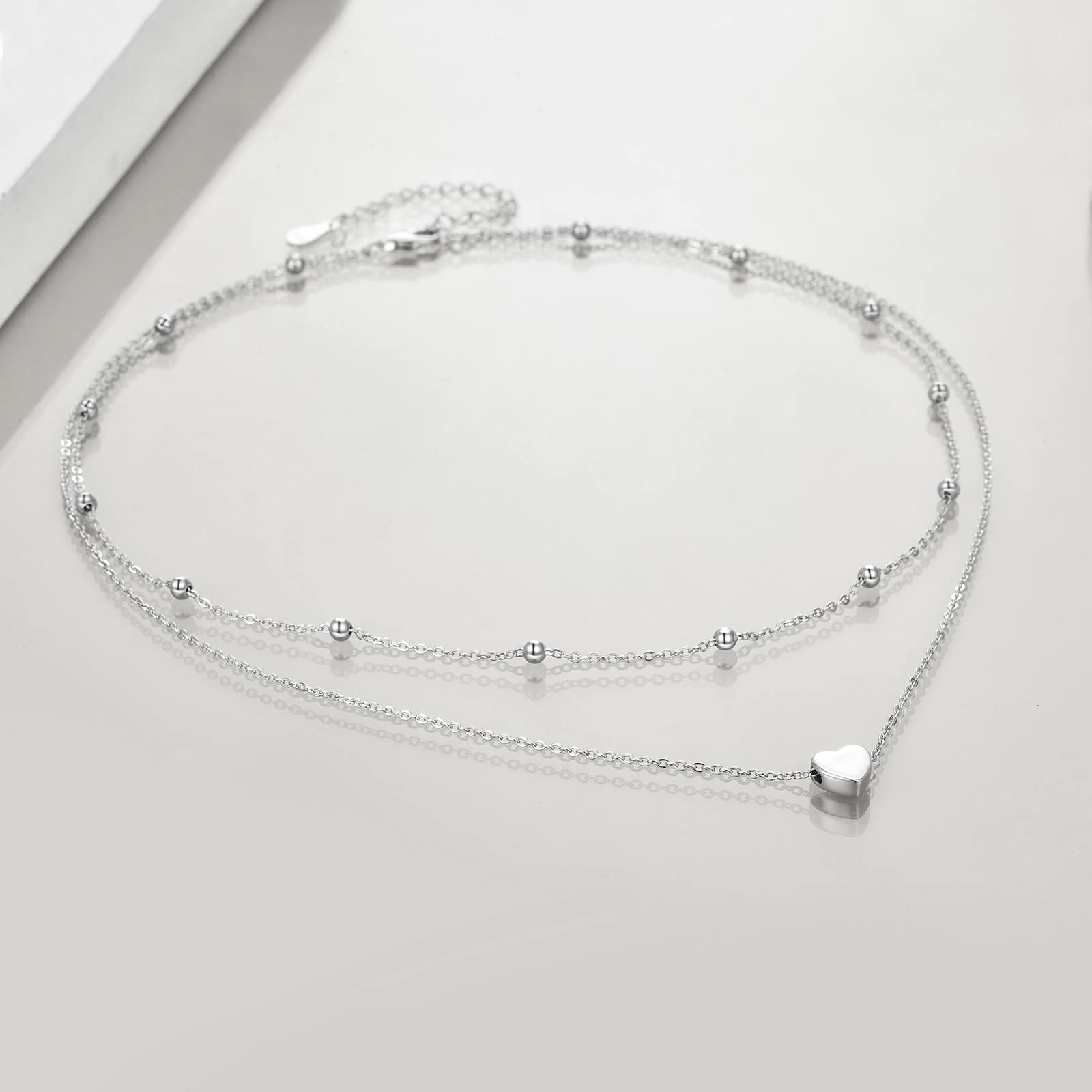 Tree of Life Lotus Daisy Layered Necklace - Sterling Silver Stacked Choker Jewelry for Women | Perfect Gift for Birthday, Anniversary & Everyday Elegance
