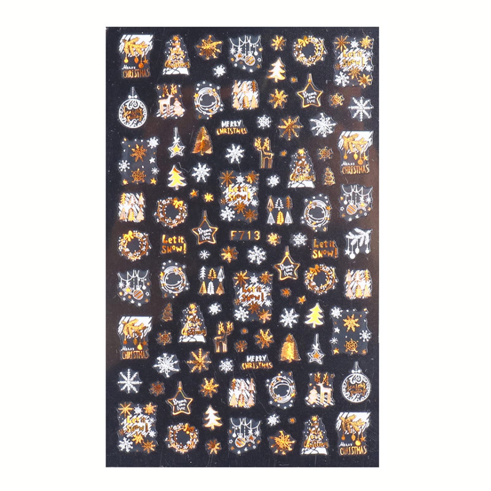 Christmas Snowflakes Nail Transfer Sticker Foils Pack - 50pcs Double Color Nail Art Decals with Various Winter Patterns for Women | Perfect for Holiday Nail Designs, Christmas Parties & Winter Manicures