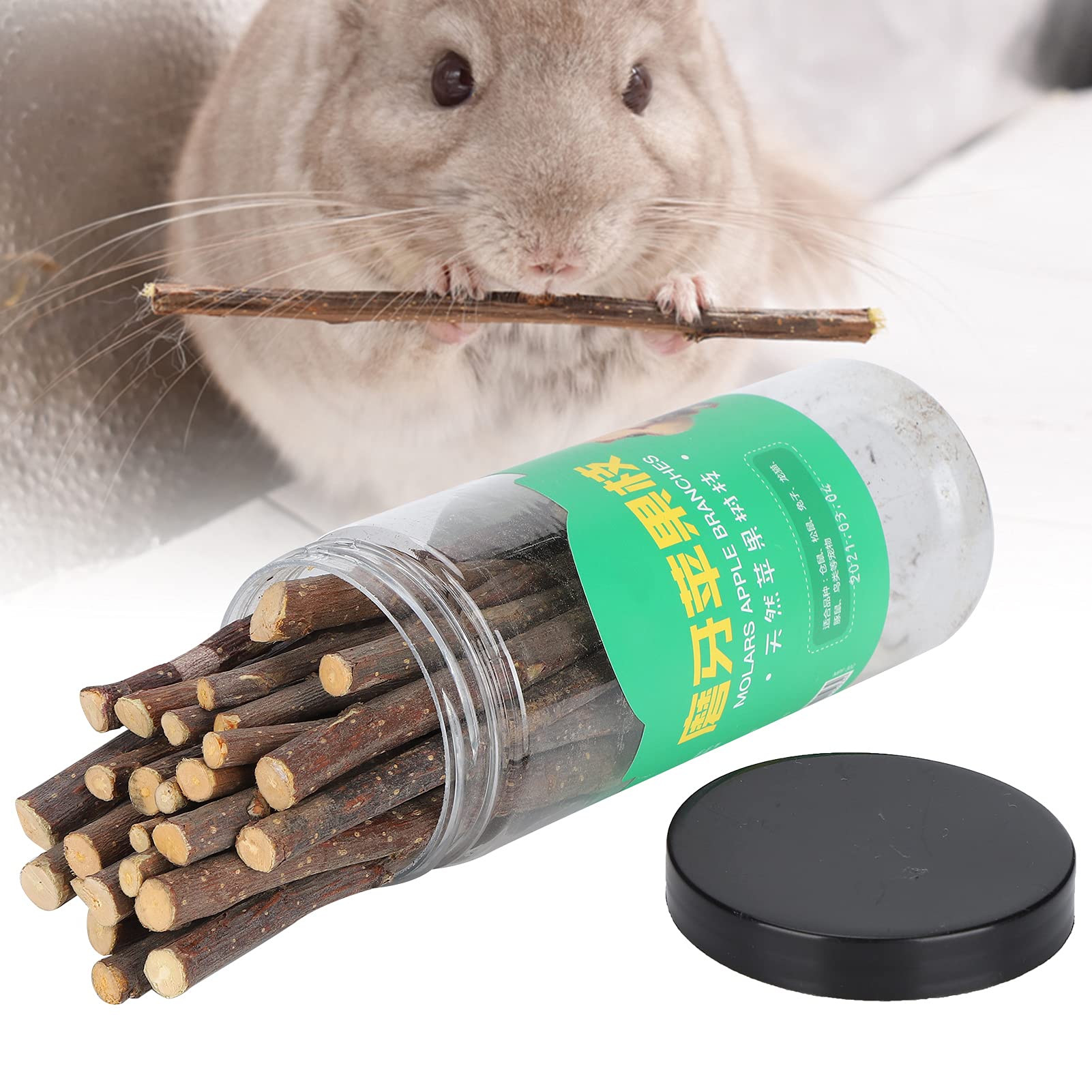 01 Organic Hamster Chewing Sticks - Natural Teeth Grinding Chew Toys for Small Pets | Healthy Snacks & Playtime Biting Toys for Hamsters, Gerbils & Mice | Cage Enrichment & Dental Care Accessories