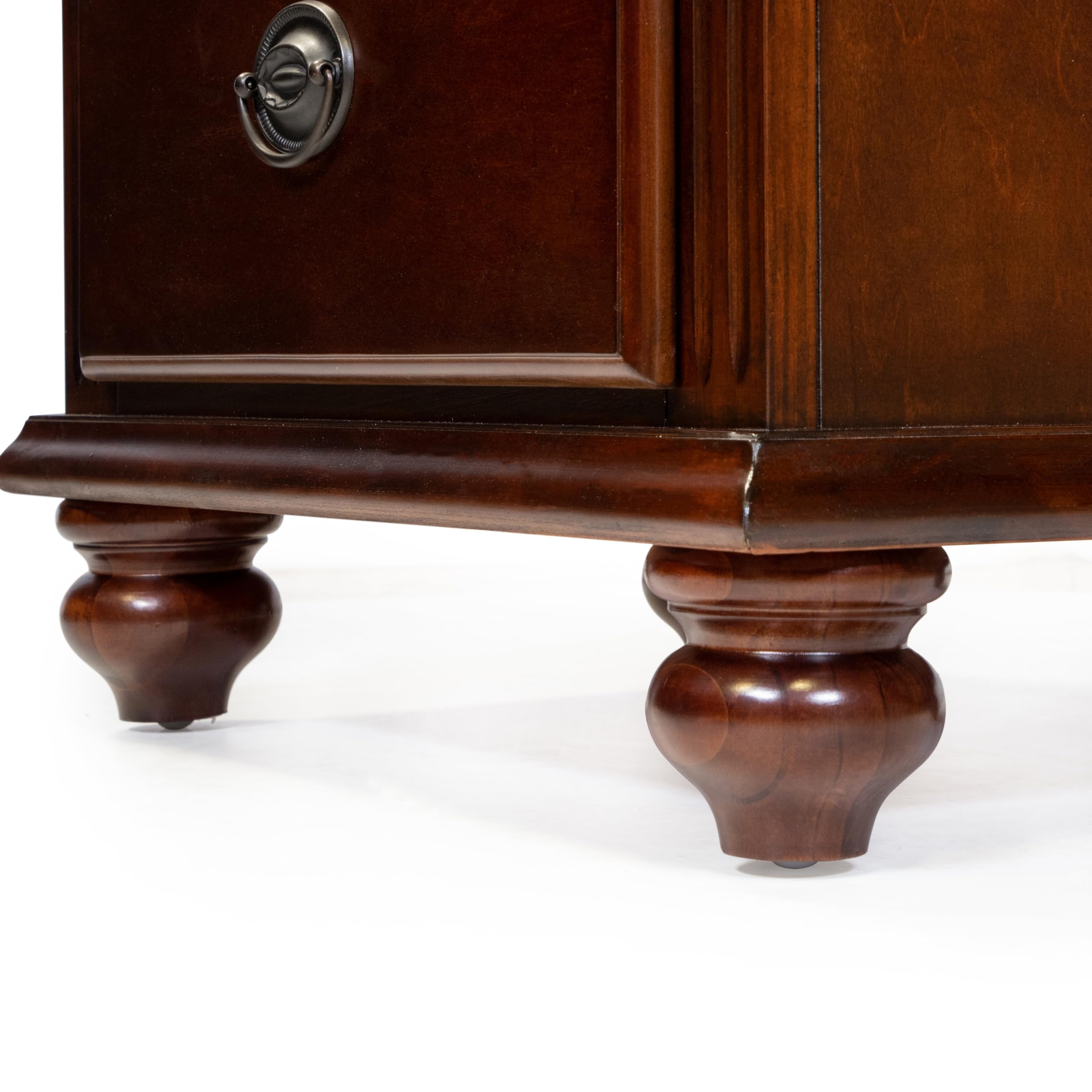 247SHOPATHOME Cherry Wood Nightstand - Modern Bedside Table with Storage Drawer for Bedroom, Living Room, or Office