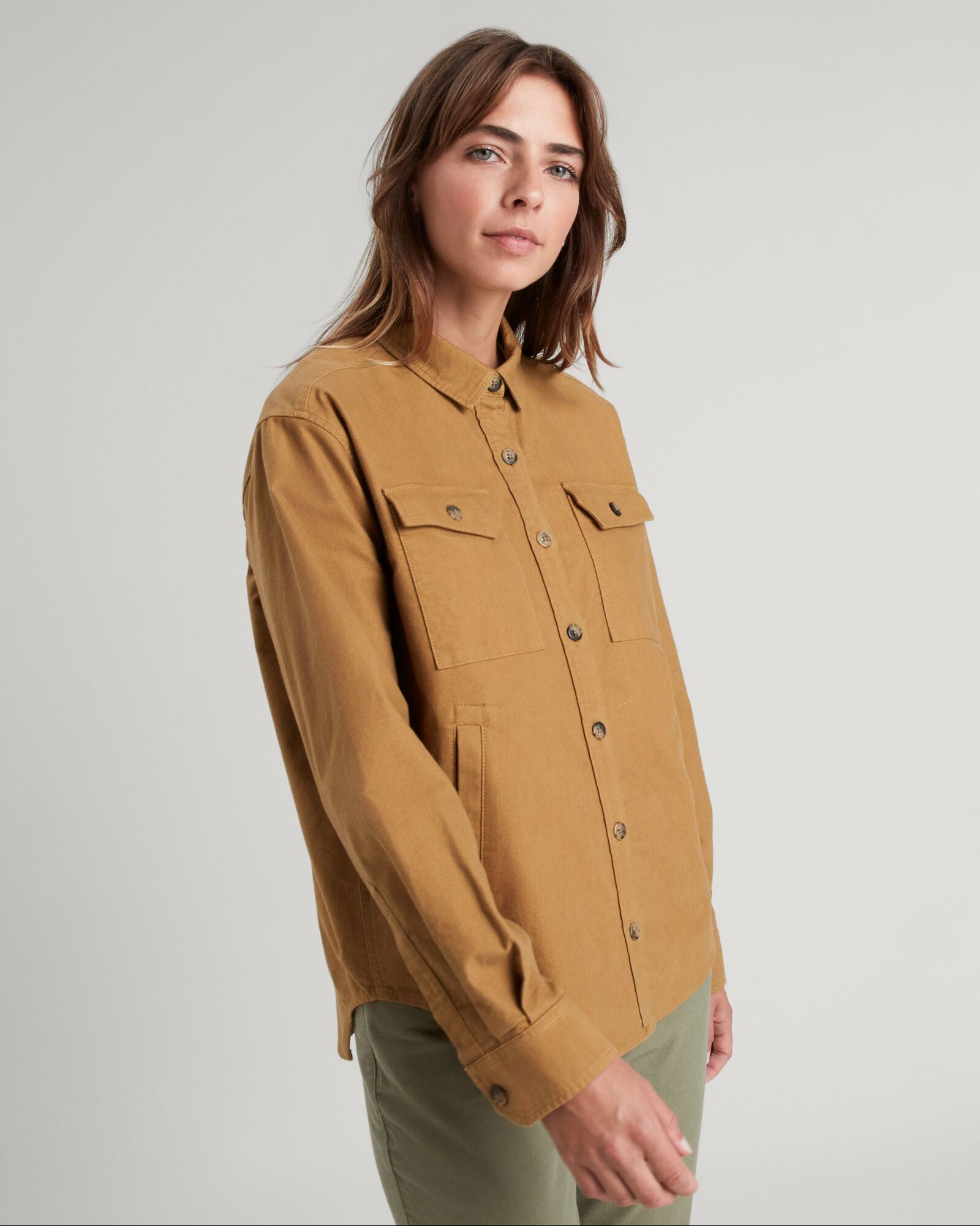 Women's Huntly Moleskin Long Sleeve Shirt - Soft Canvas Button Down Top for Casual Wear & Outdoor Activities