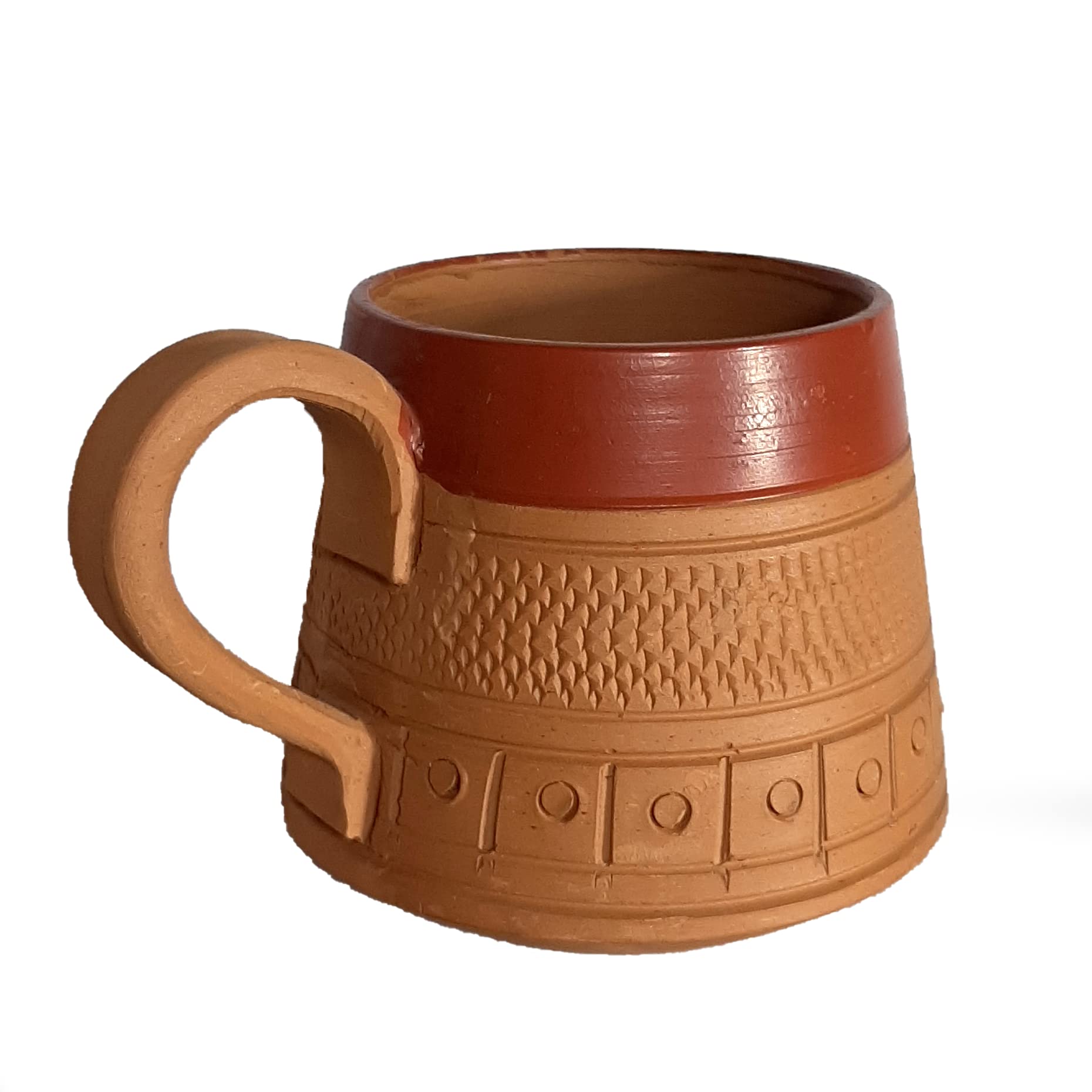 Handmade Organic Clay Cups - 100% Natural Ultra Fine Clay Mitti Cups - Traditional Indian Potters Craft - Eco-Friendly Coffee Mugs for Tea, Coffee & Ayurvedic Drinks - Perfect for Home, Office & Gift Giving