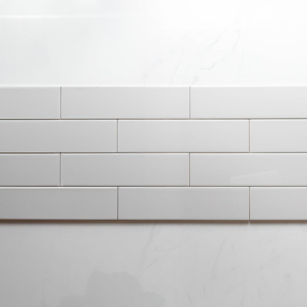 Premium Light Grey 75x300 Glossy Unrectified Subway Tile - Perfect for Kitchen Backsplash, Bathroom Walls & Modern Interior Design