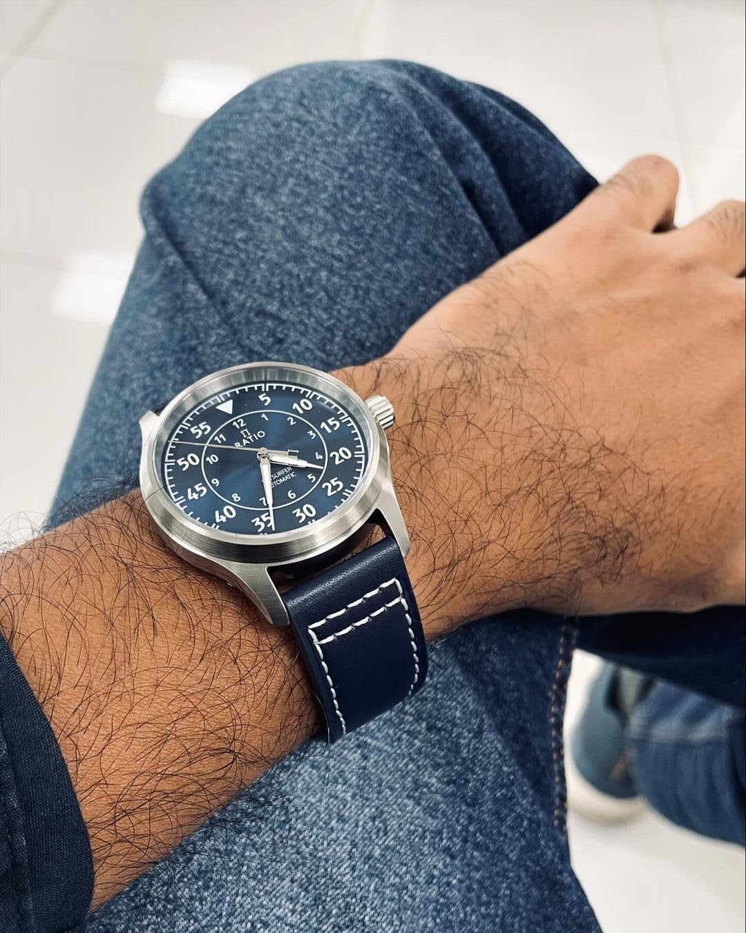 RATIO Pilot Style Men's Watch - Japanese Automatic Movement, 200M Water Resistant, Analog Display for Casual & Formal Wear - Perfect for Business, Travel, and Outdoor Adventures