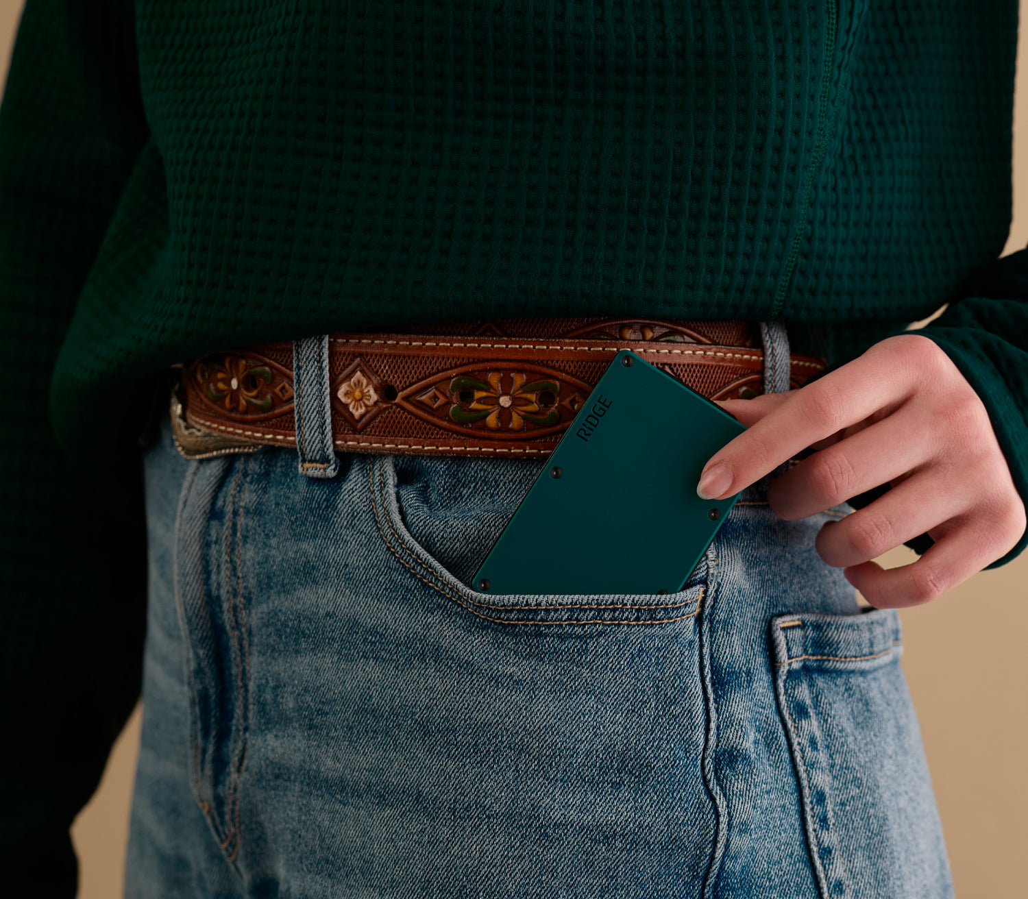 Ridge Wallet - Slim Minimalist RFID Blocking Front Pocket Wallet for Men - Agave Green | Perfect for Everyday Carry, Travel & Gifts