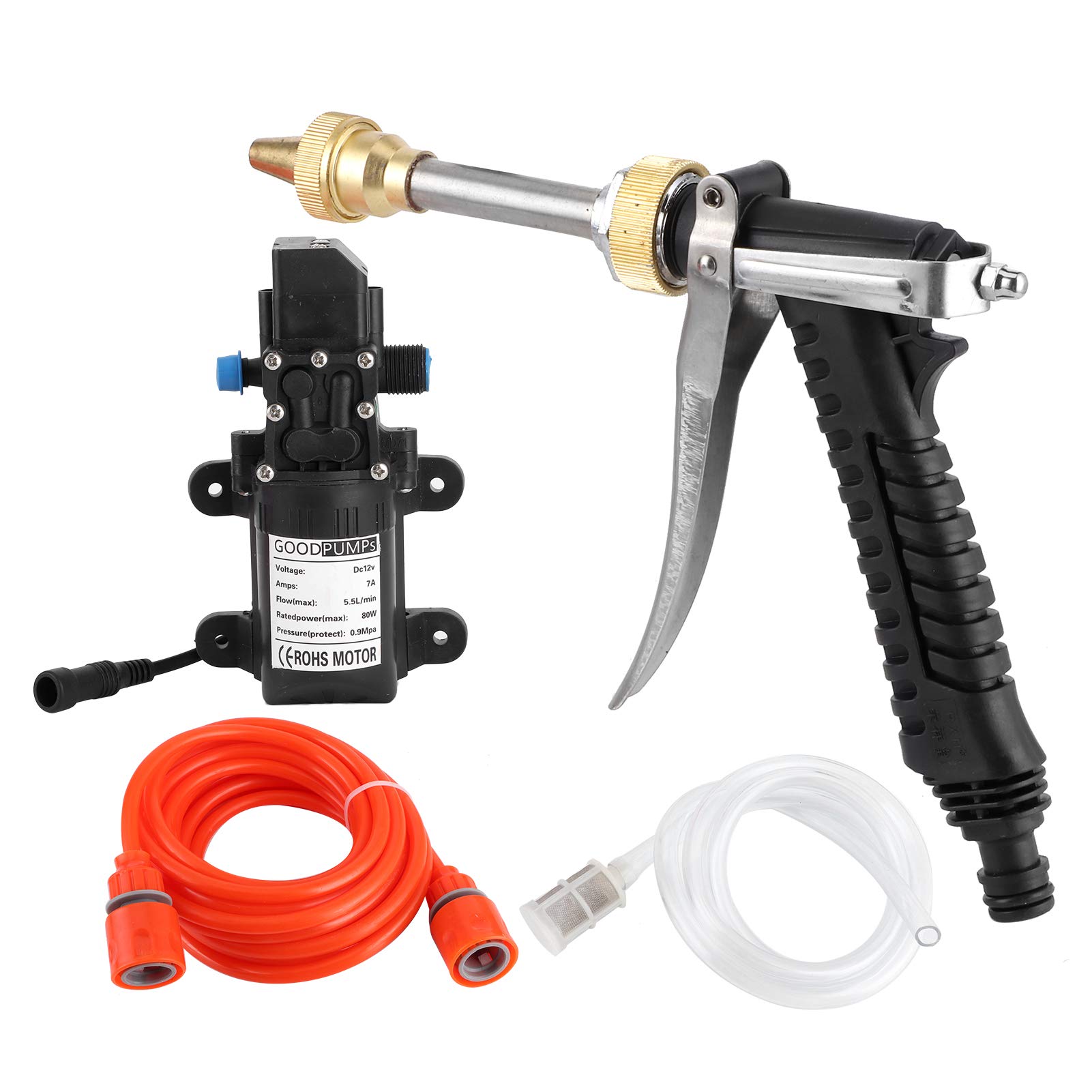 12V High Pressure Washer Kit - Portable Car Cleaning Tool for Auto Detailing & Home Use