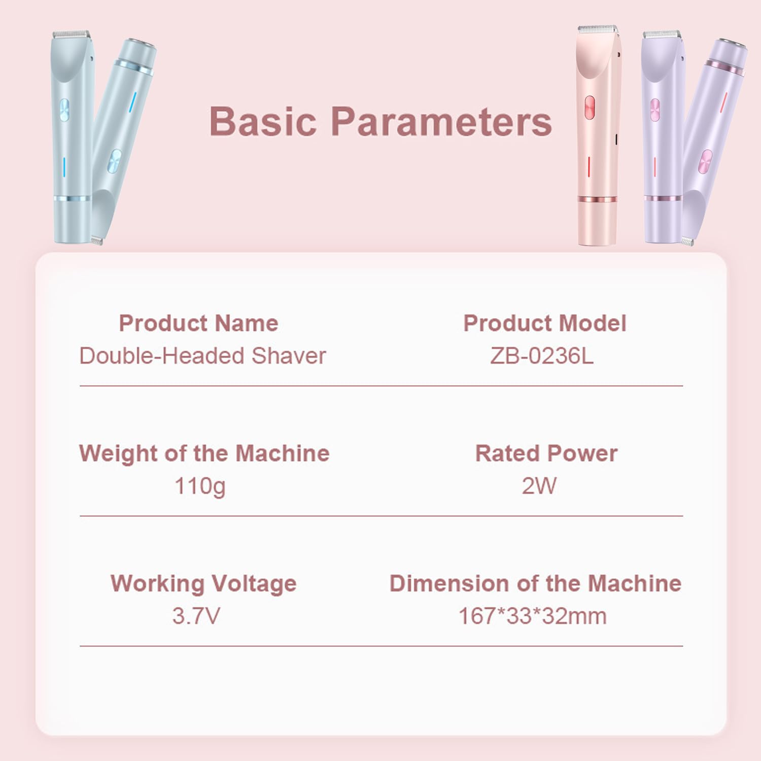 2025 Upgraded Pink Galaxy 2-in-1 Electric Razor for Women - Waterproof Bikini Trimmer & Lady Shaver with Comfort Design (Blue) | Perfect for Travel, Gym & Sensitive Skin Care