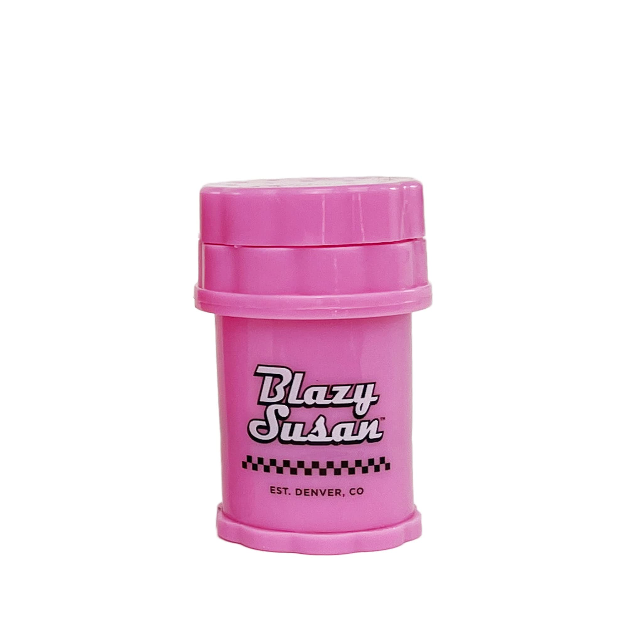 Blazy Susan Large 4-Piece Herb Grinder with Storage - Pink Airtight Herb Saver for Freshness | Perfect for Cooking, Baking & Herbal Tea Preparation