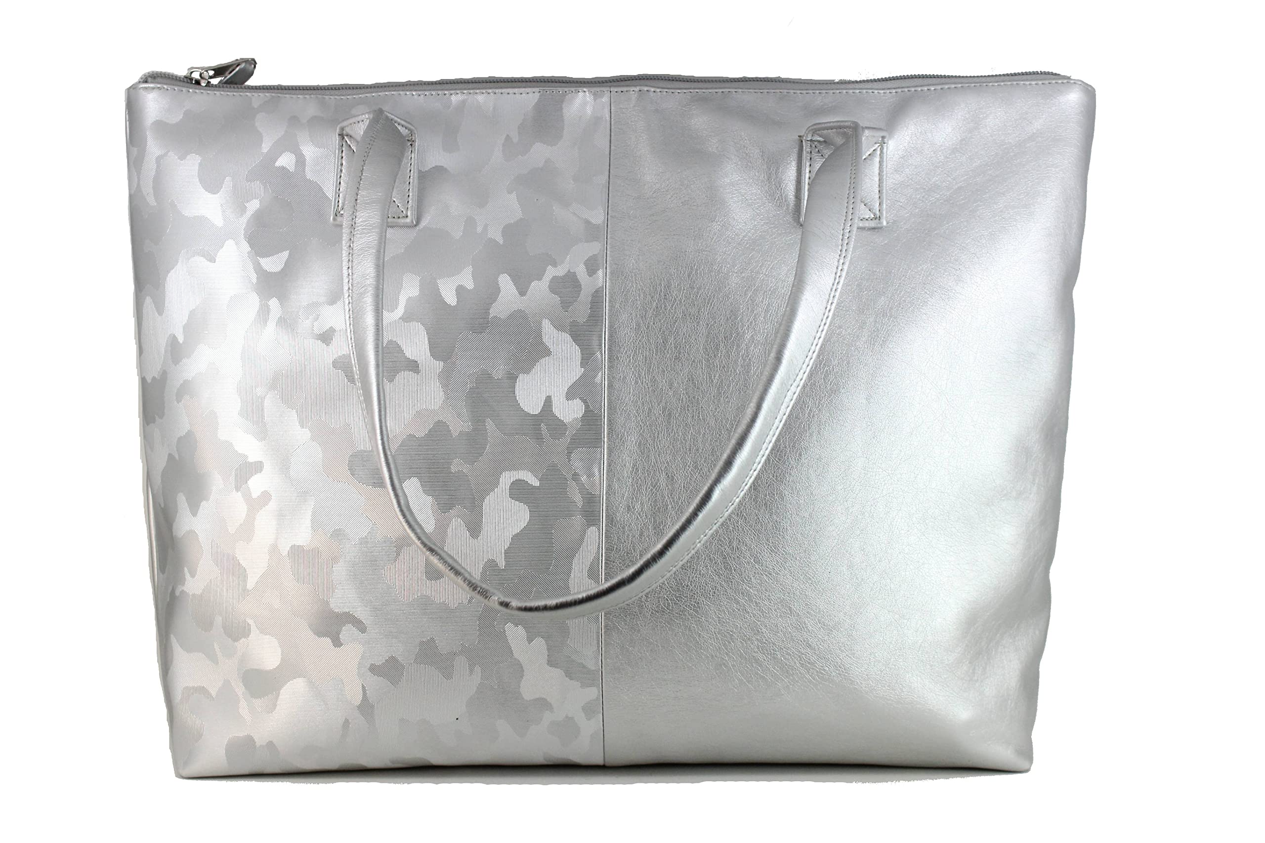 LONI Women's Metallic Faux Leather Tote Bag - Stylish Shoulder Purse for Beach, Travel, Work & Holiday | Fashionable Handbag for Everyday Use, Office & Weekend Outings