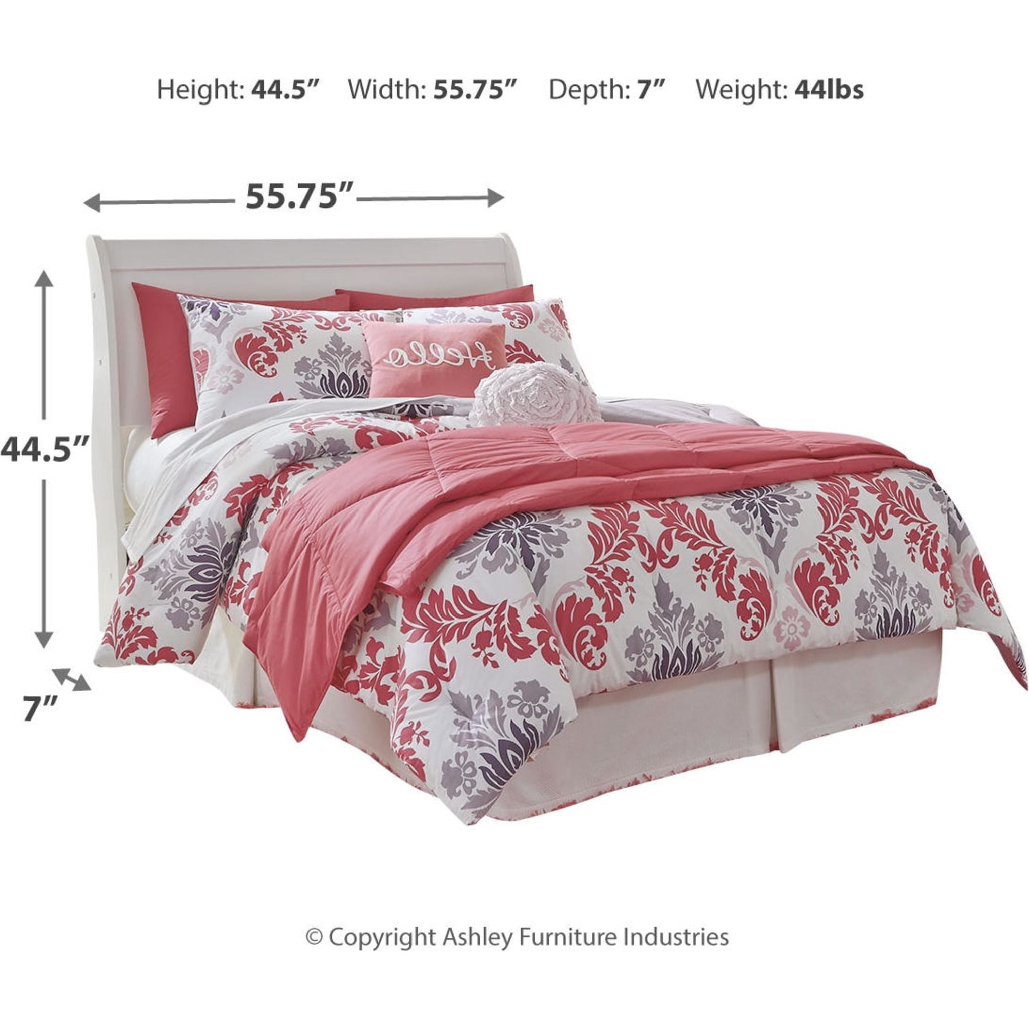 Anarasia White Sleigh Headboard - Queen Size Upholstered Bed Frame Headboard for Bedroom - Perfect for Modern, Farmhouse & Traditional Home Decor