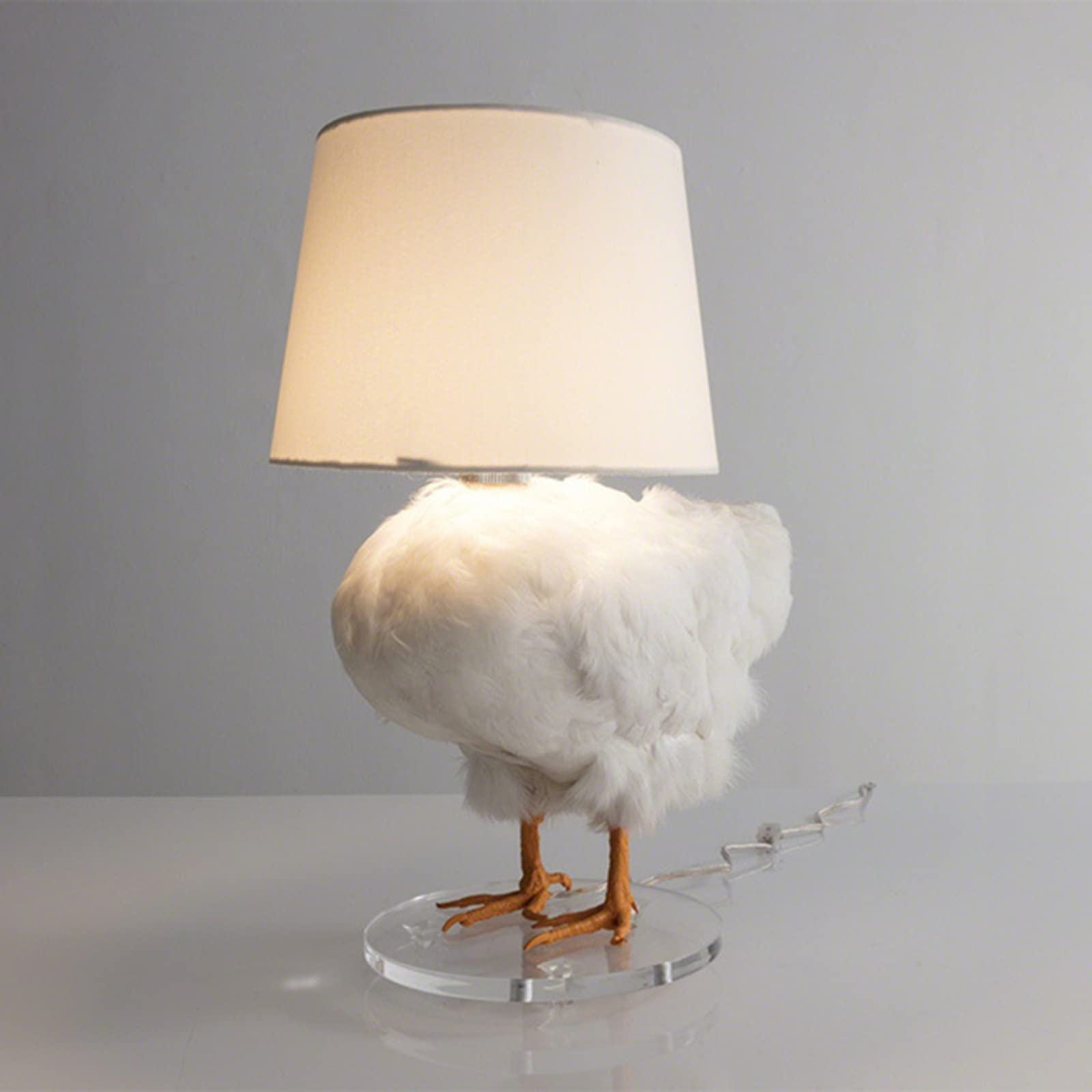 Realistic Chicken Egg Table Lamp - Cute Resin Chicken Night Light for Kids, Unique Taxidermy Style Bedroom & Living Room Decor | Perfect Nursery Lighting, Farmhouse Home Decor Gift