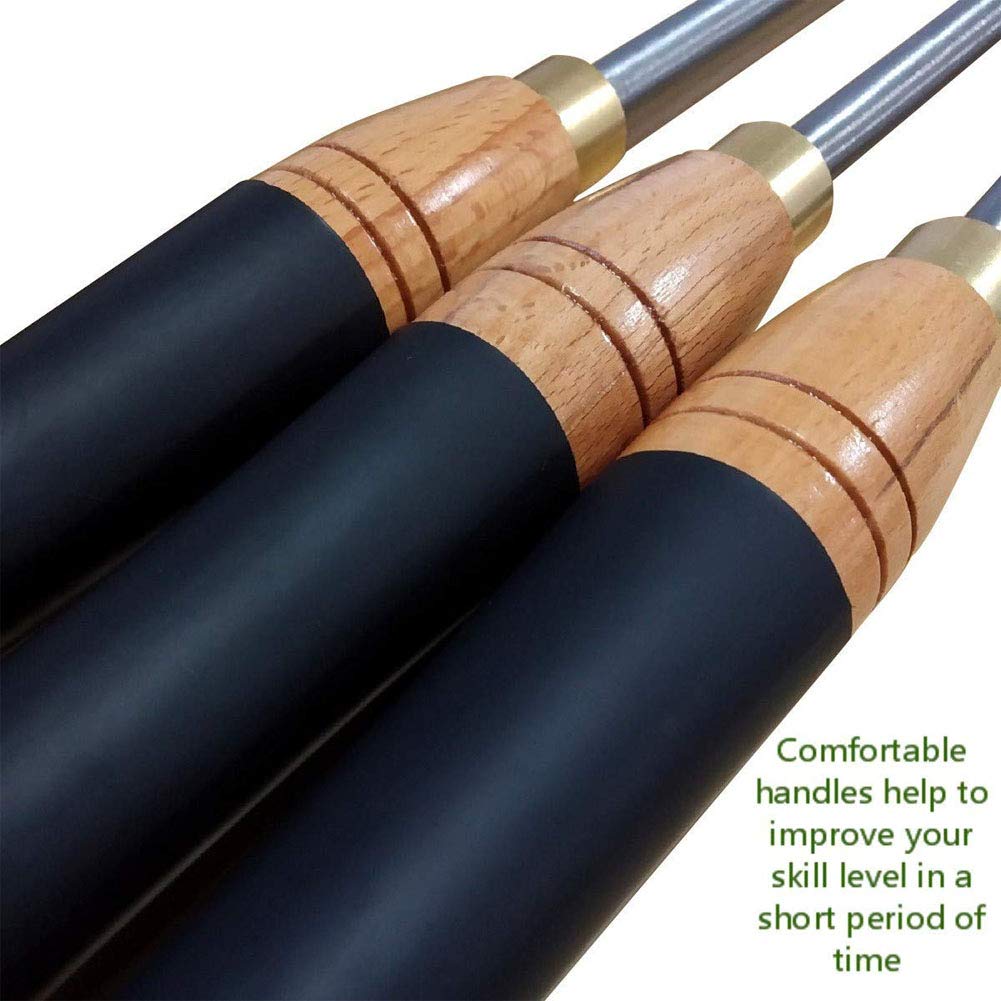 Premium Woodturning Lathe Tool Set - 3PCS Replaceable Carbide Parting Tools with Wooden Storage Box (Round & Square Tips) - Perfect for Woodworking, DIY Projects & Professional Carpenters - Ideal for Bowl Turning, Spindle Work & Detailed Wood Crafts