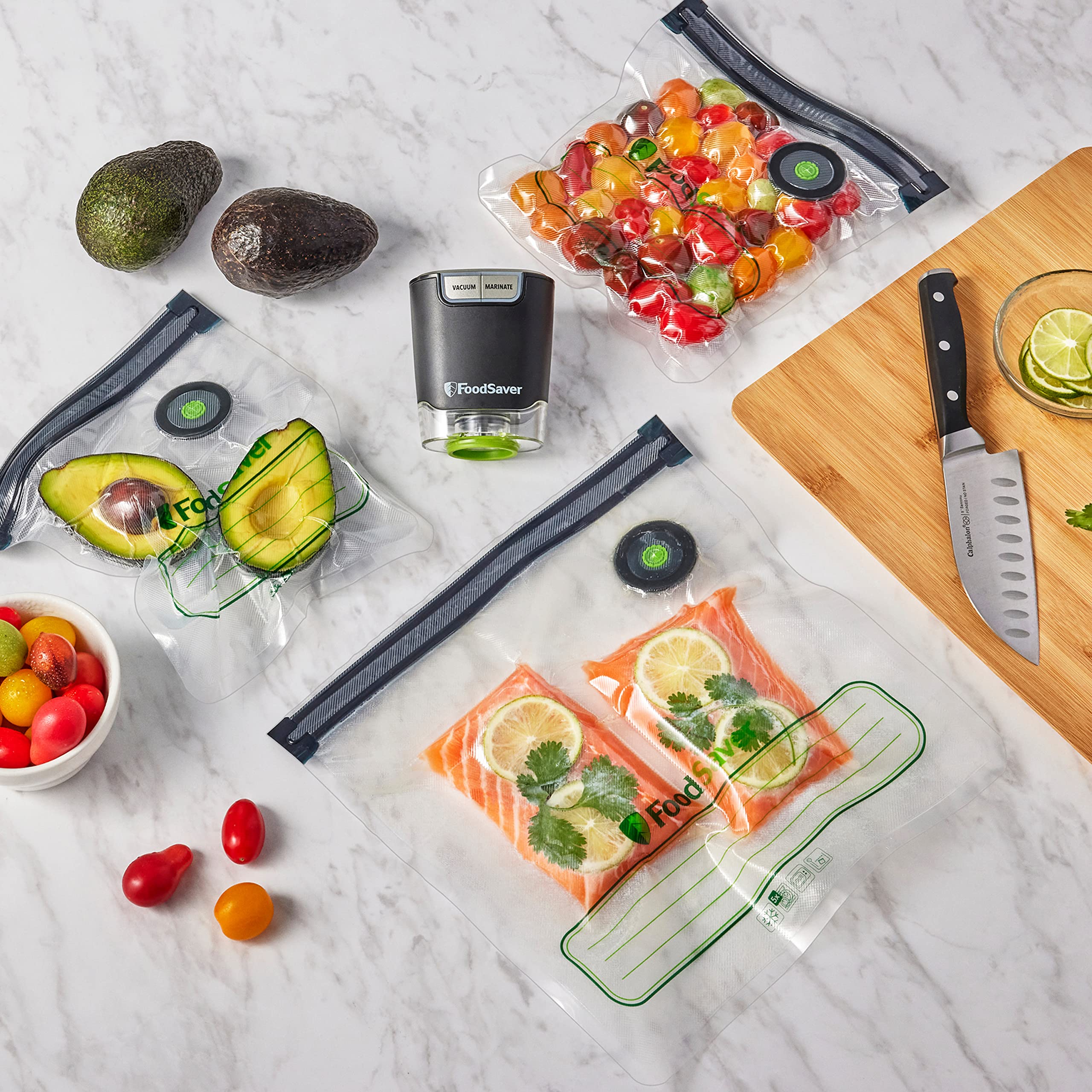 FoodSaver® Reusable Gallon Vacuum Zipper Bags for Food Storage | Airtight Freezer Bags for Sous Vide, Meal Prep & Leftovers | BPA-Free Vacuum Sealer Bags
