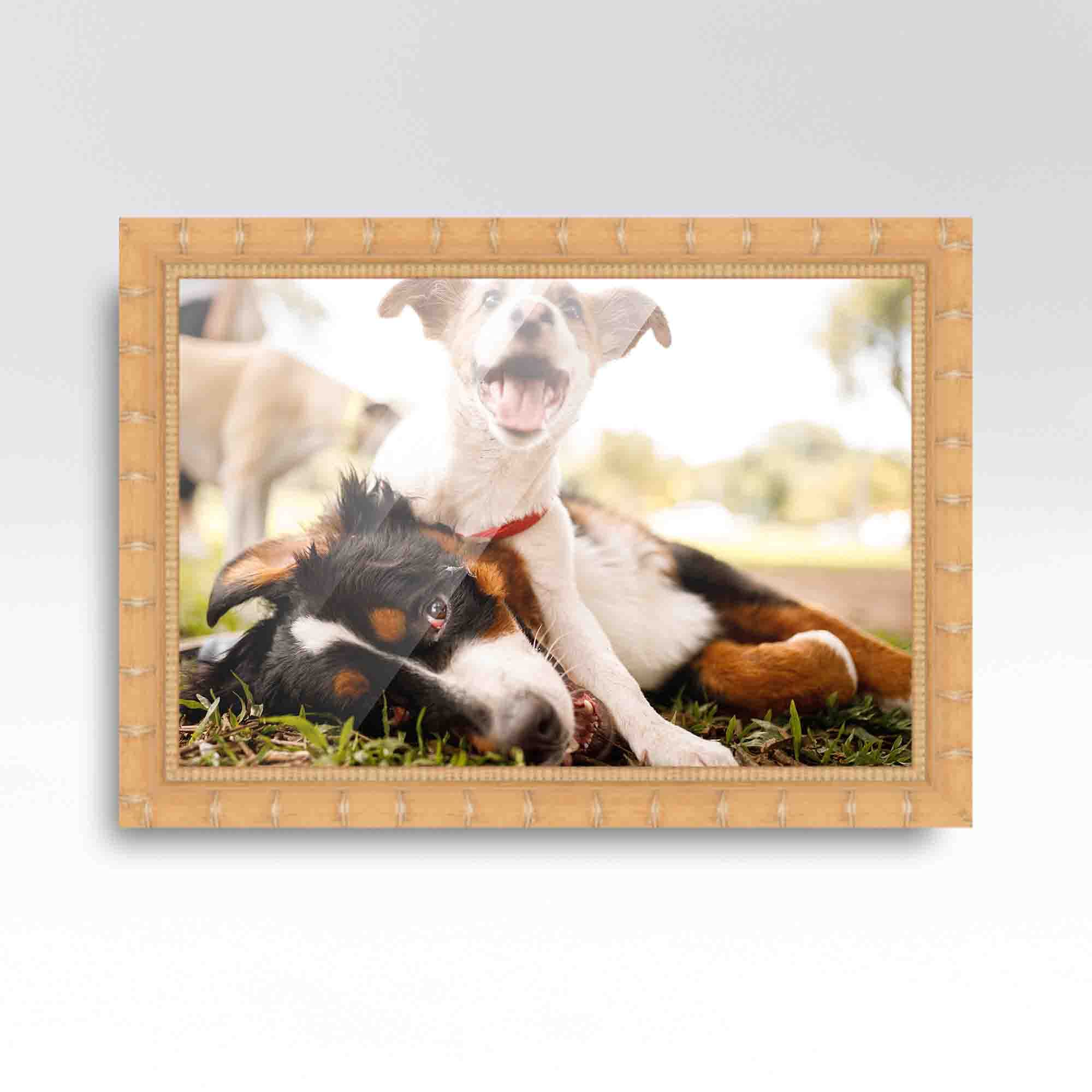 23x29 Inch Natural Brown Bamboo Wood Picture Frame - 1.5 Inch Width, 0.5 Inch Depth - Rustic Photo Frame with UV Acrylic, Foam Backing & Hanging Hardware - Perfect for Wall Decor, Family Photos & Art Display
