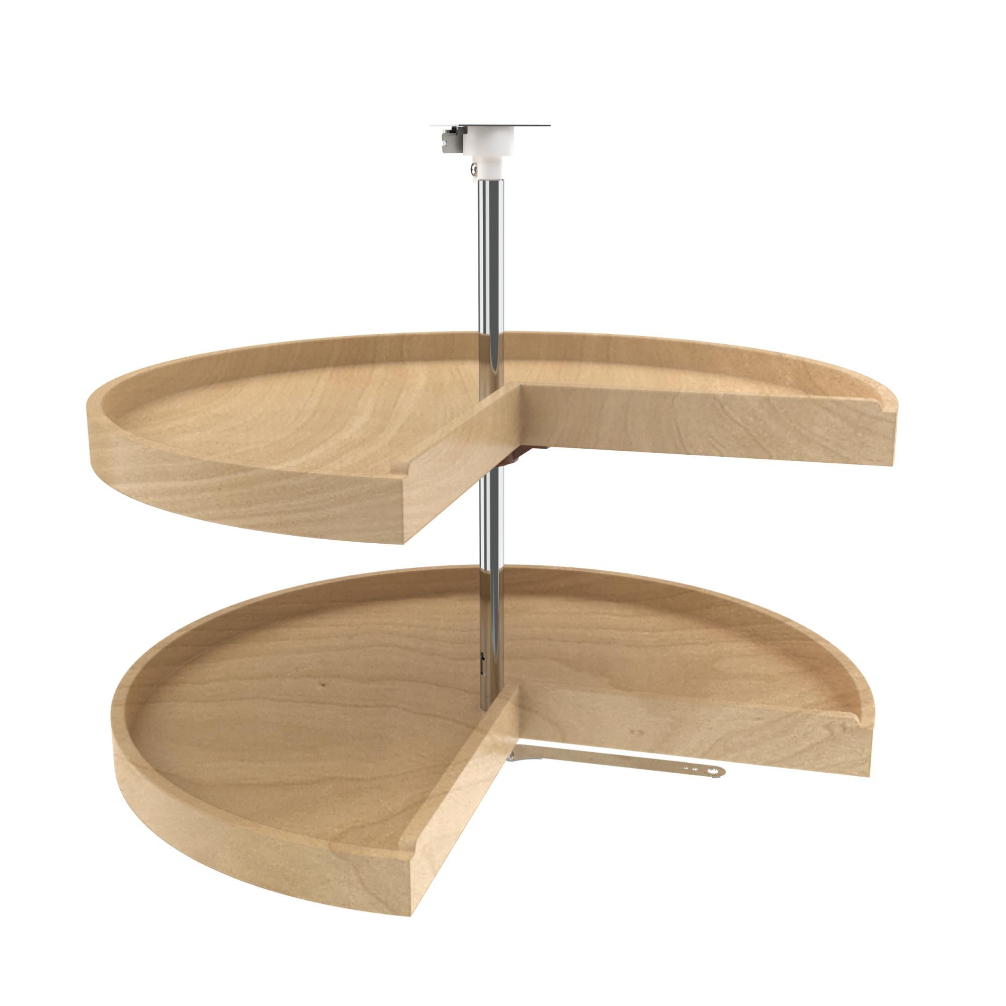 REV-A-SHELF Wooden 2-Tier Pie-Cut Lazy Susan Turntable for Corner Base Cabinets - Perfect for Kitchen Organization and Spice Storage