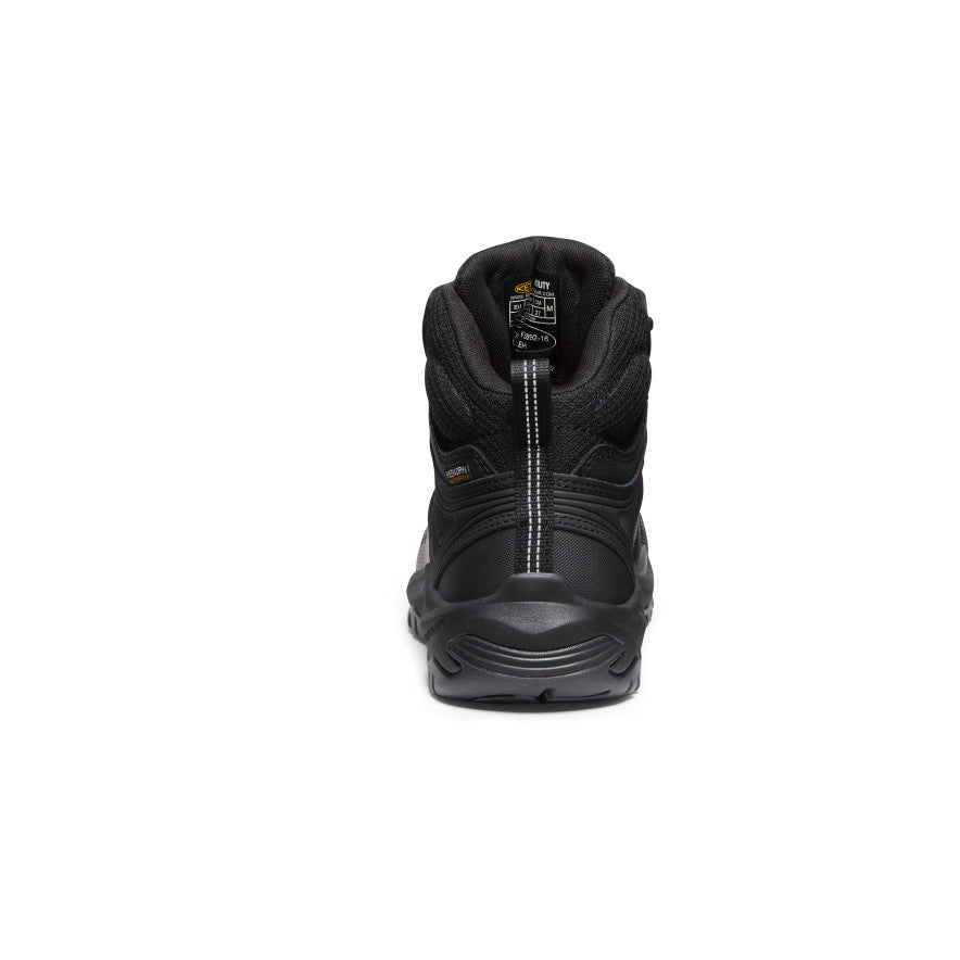 Men's Reno Waterproof Mid Soft Toe Work Boots - Black/Black | Durable & Comfortable for Construction, Hiking & Outdoor Work