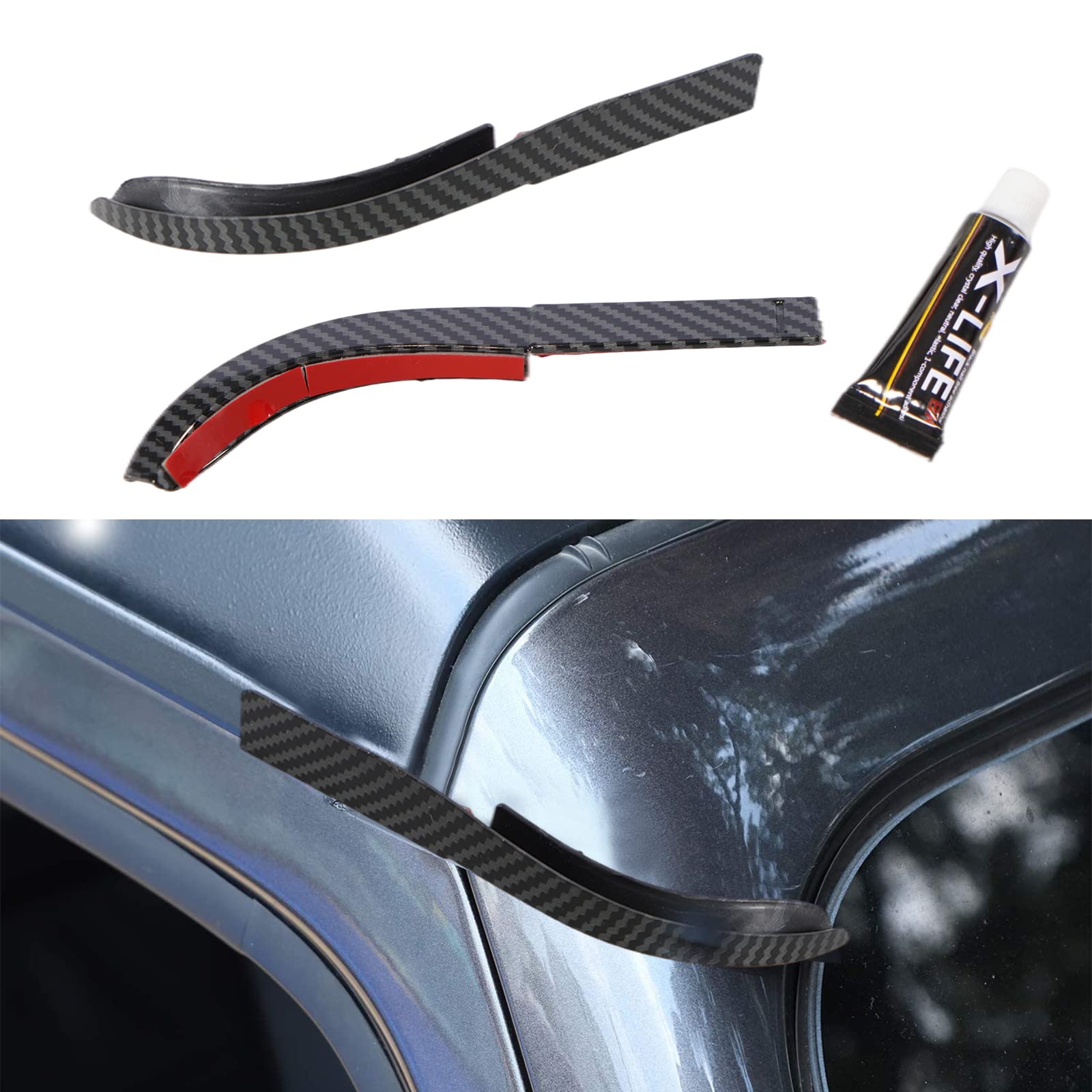 ABS Rain Gutter Diverter for Jeep Wrangler JK (2007-2017) - Heavy Duty Roof Hardtop Water Diverter Guard, Gutter Extension Accessory - Perfect for Off-Roading & Rain Protection