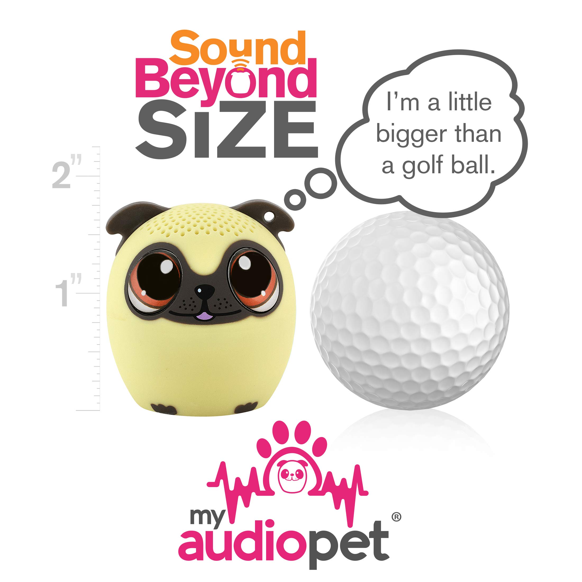 My Audio Pet Mini Bluetooth Animal Wireless Speaker for Kids - True Wireless Stereo (TWS), Pair 2 for Room-Filling Sound - Perfect for Bedroom, Playroom & Outdoor Adventures (Power Pup)