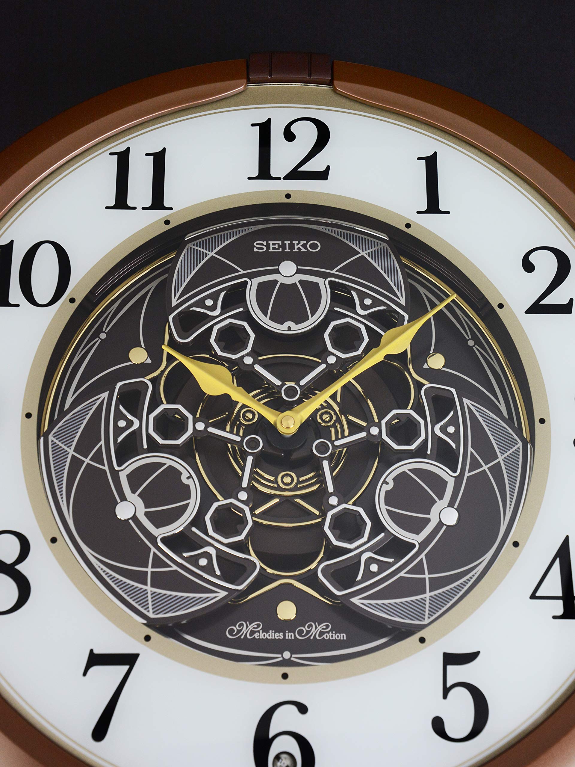 Seiko Melodies in Motion Wall Clock - Mechanical Movement Musical Clock for Home & Office Decor | Perfect for Living Room, Bedroom, and Office Spaces